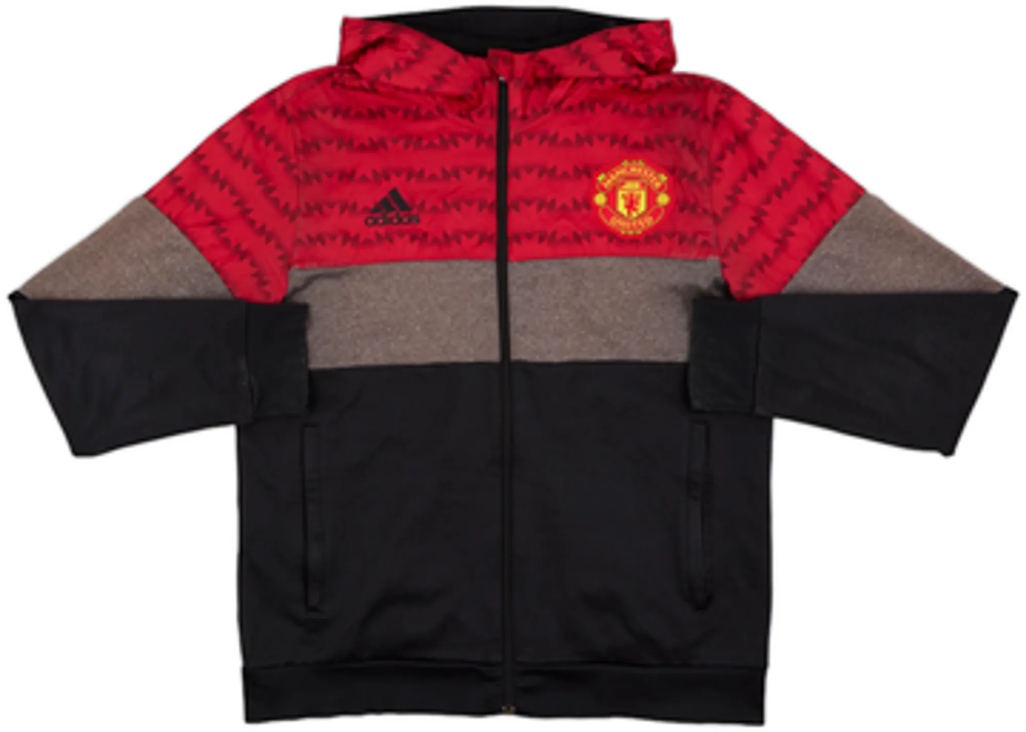 2015-16 Manchester United adidas Hooded Track Jacket - 8/10 - (M)