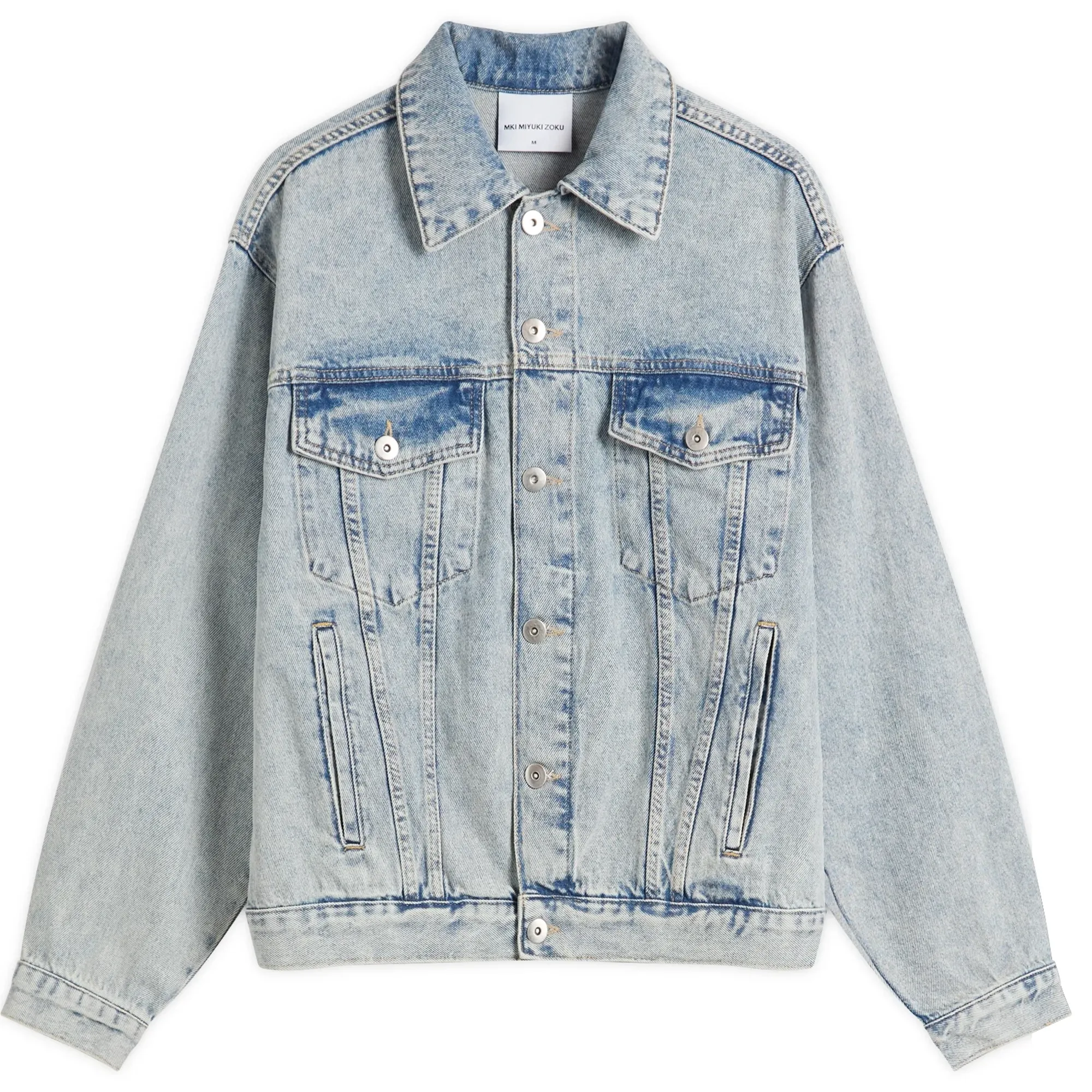 MKI Men's Denim Trucker Jacket Bleach Wash