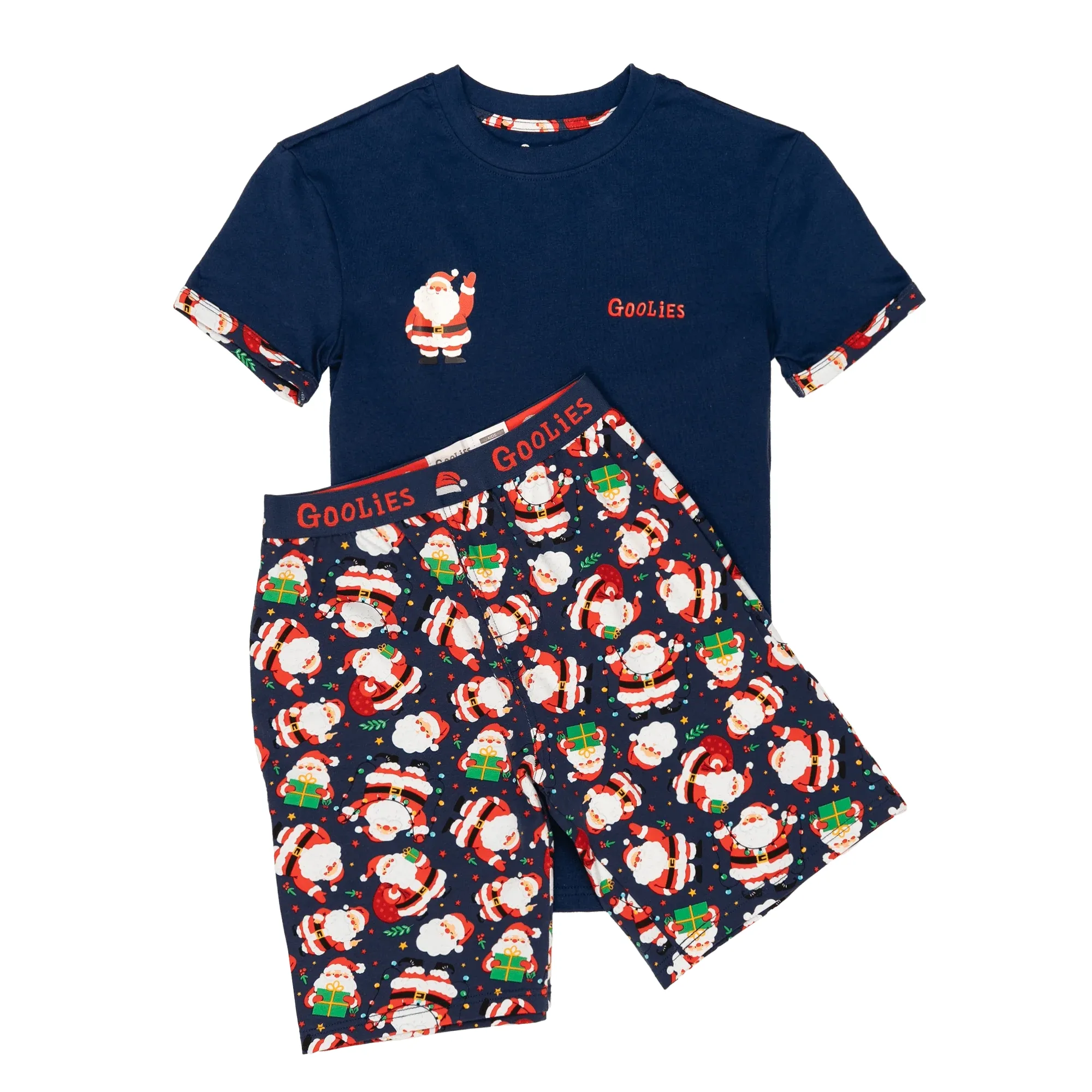 Santa - Kids Short Pyjamas Set (T-Shirt & Shorts)