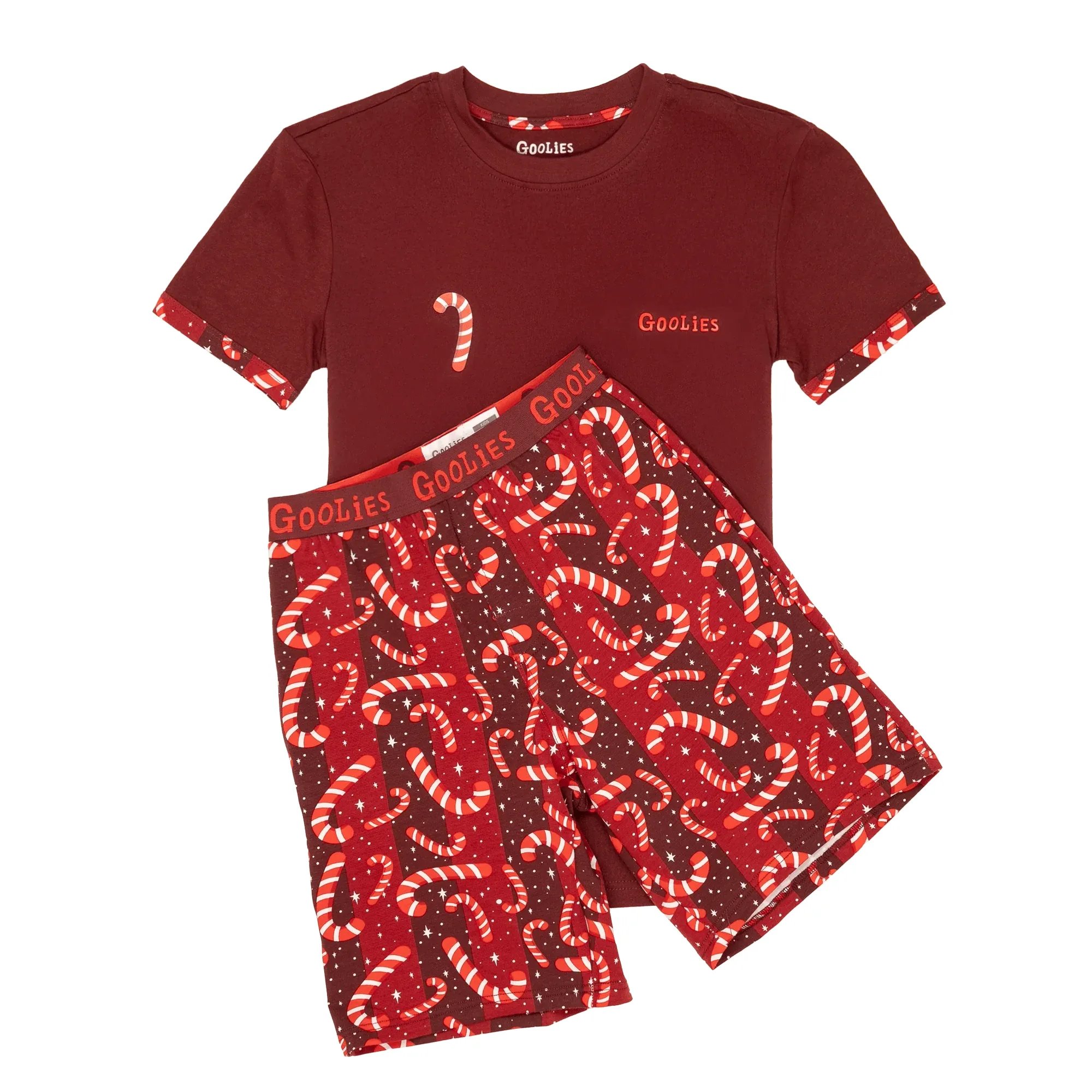 Candy Canes - Kids Short Pyjamas Set (T-Shirt & Shorts)