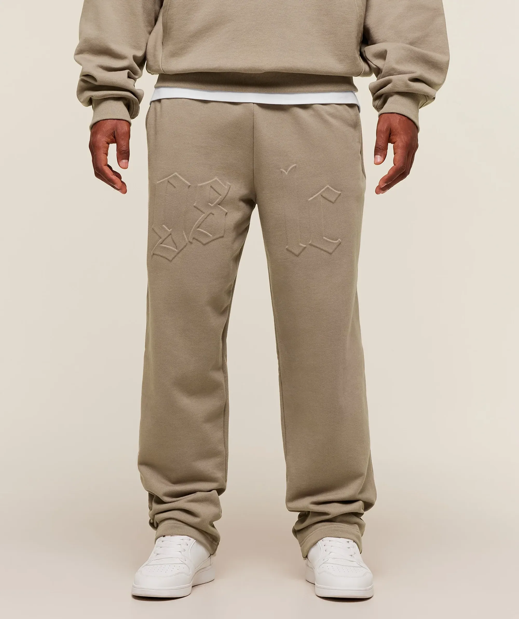  Embossed Straight Leg Jogger - Lifestyle Brown