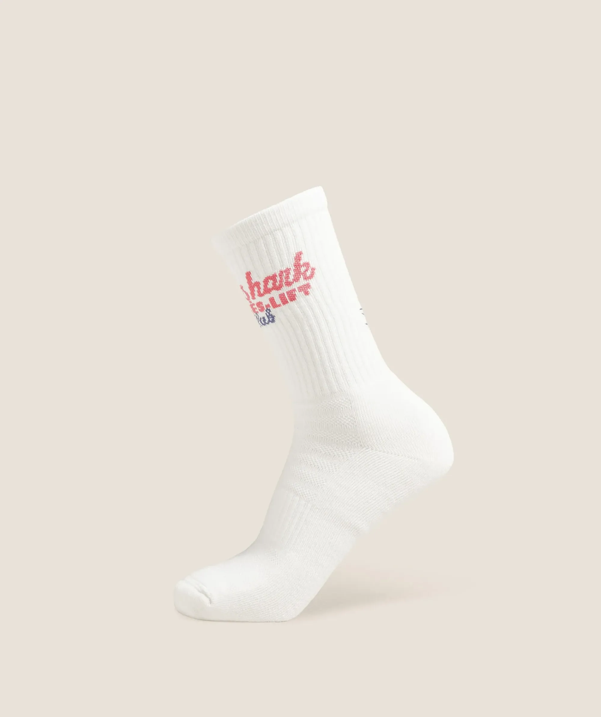  Apres Lift Graphic Crew Sock Single - Soft White