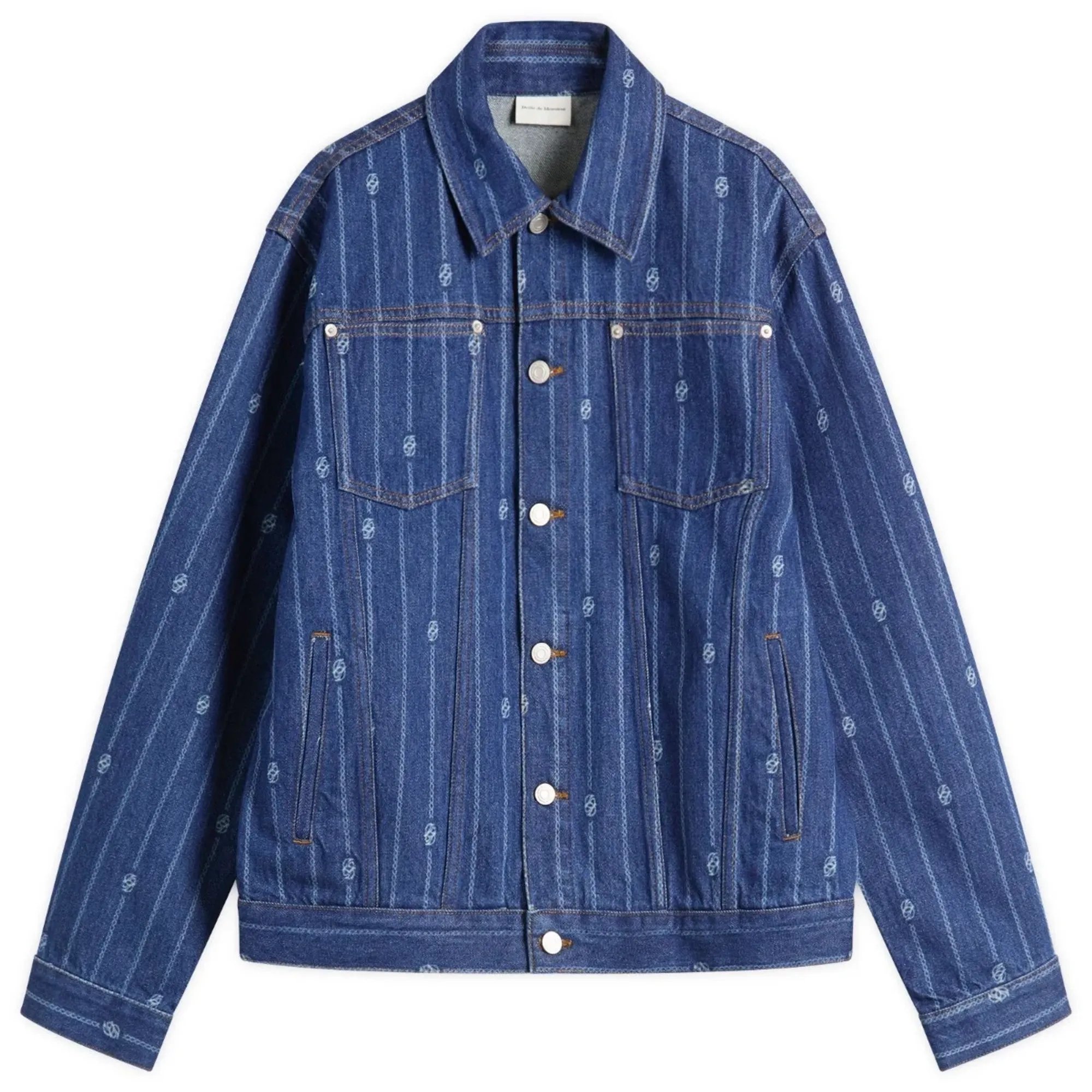 Drole De Monsieur Monogram Denim Jacket Stone Wash