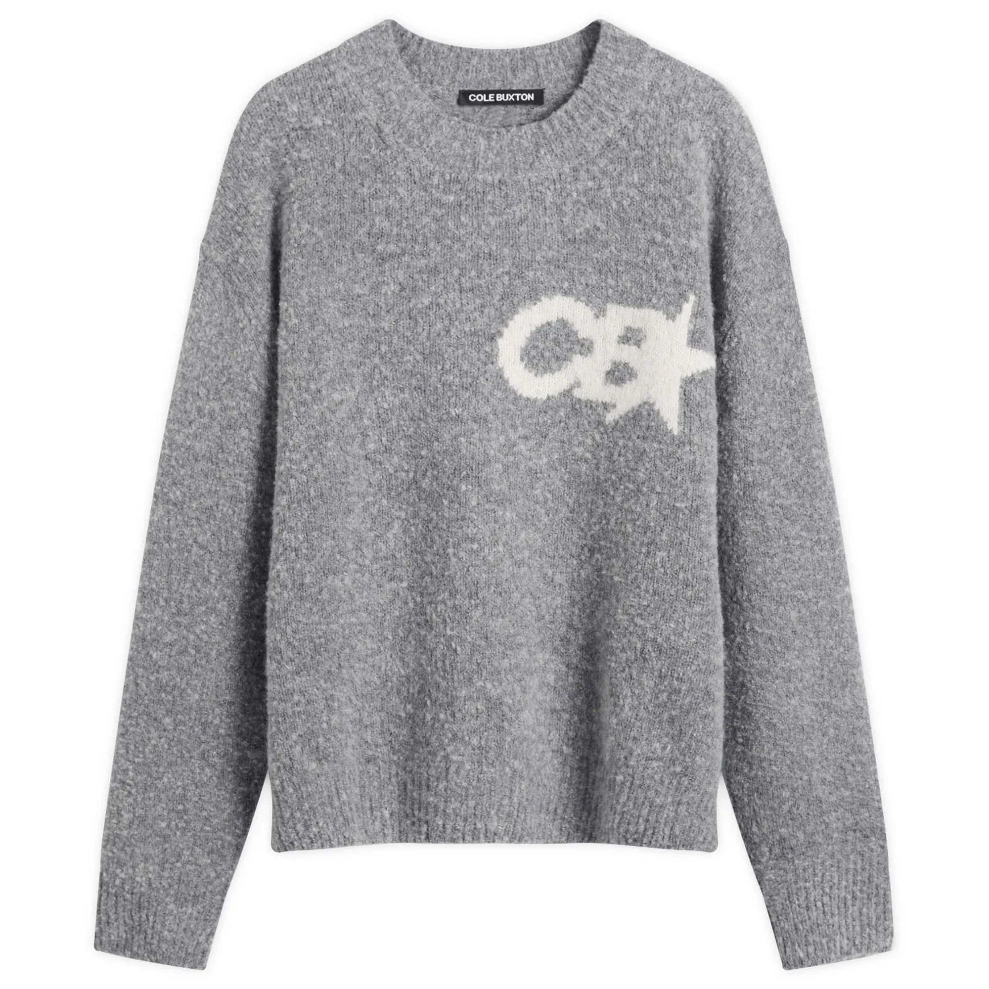 Cole Buxton Men's CB Star Knit Sweater Grey