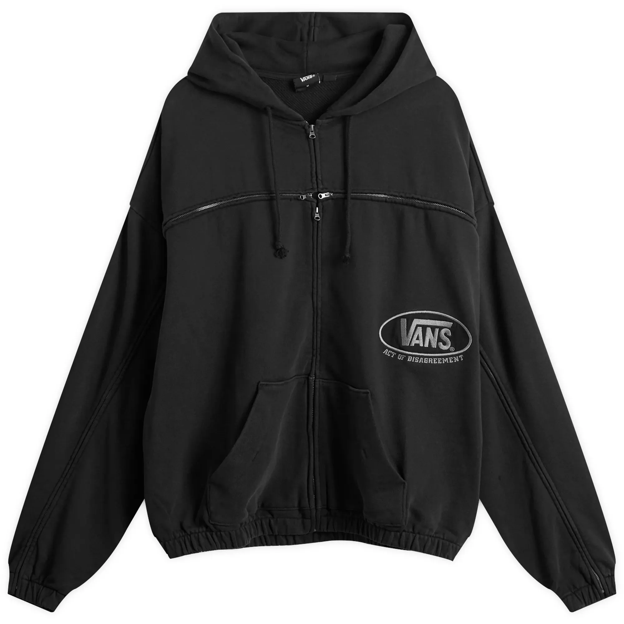Vans Men's x A.O.D. T Zipped Hoodie Washed Black