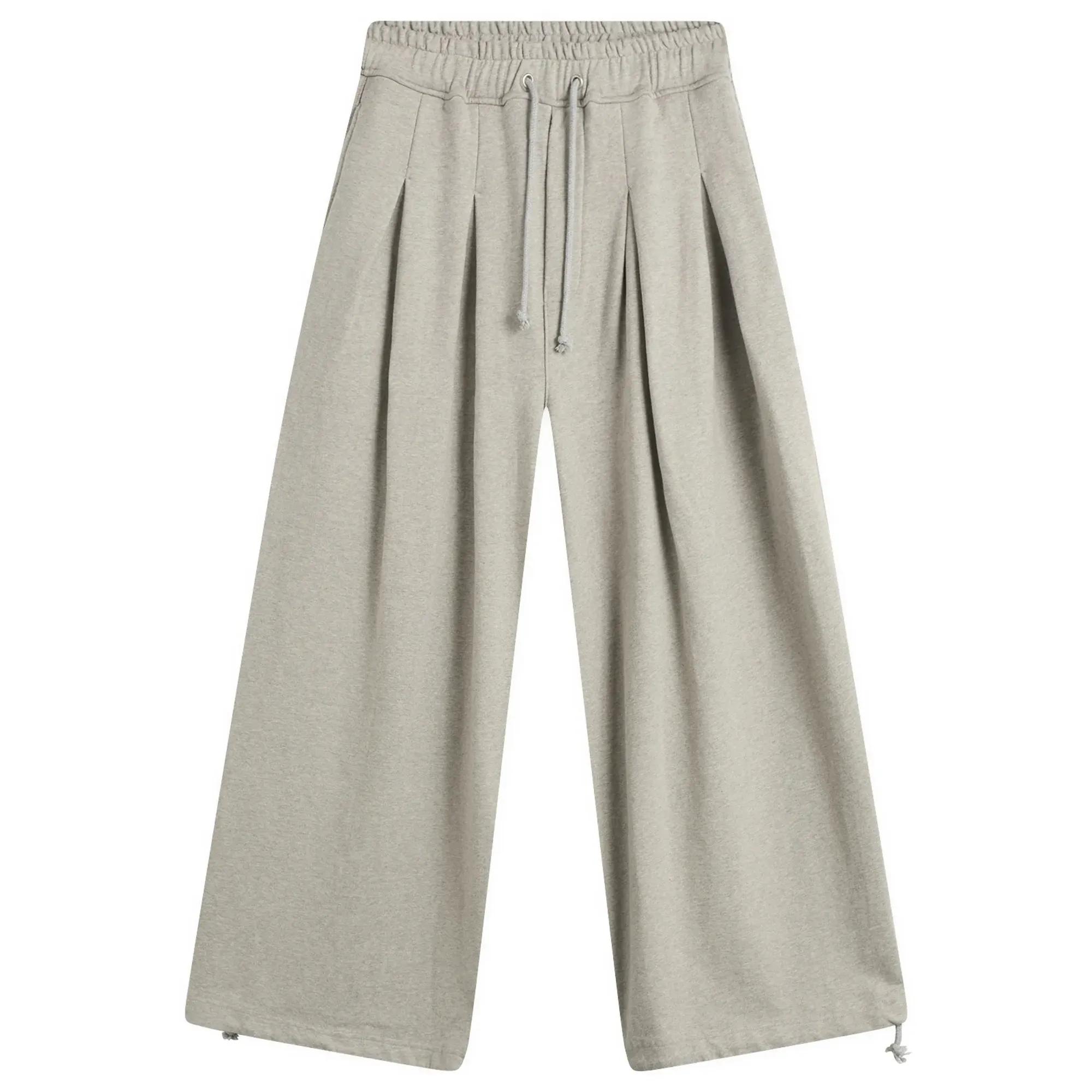 Anglan Men's Double Valley Tuck Sweat Pants Melange Grey