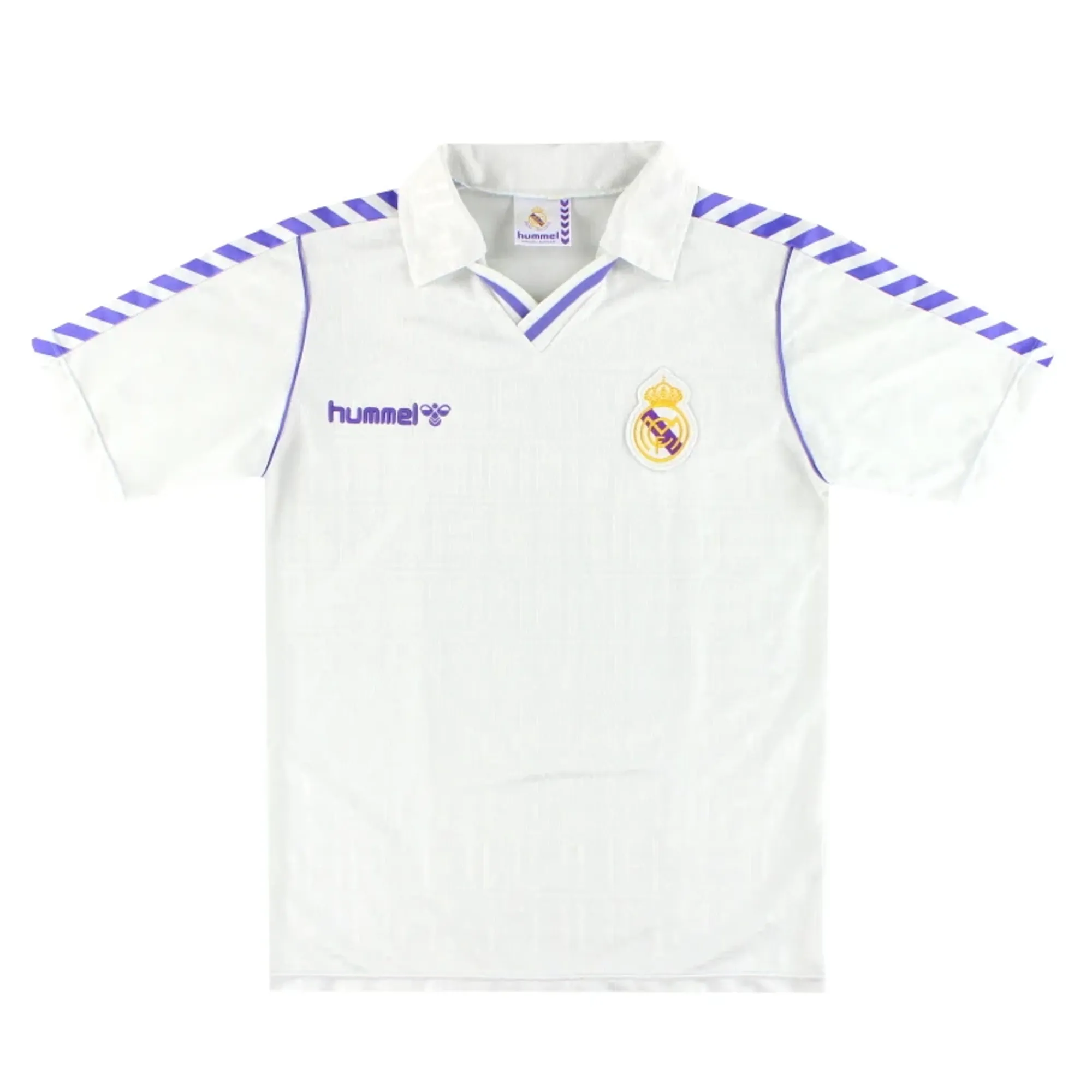 1989-90 Real Madrid Hummel Home Shirt *Mint* L - Real Madrid / Mint 