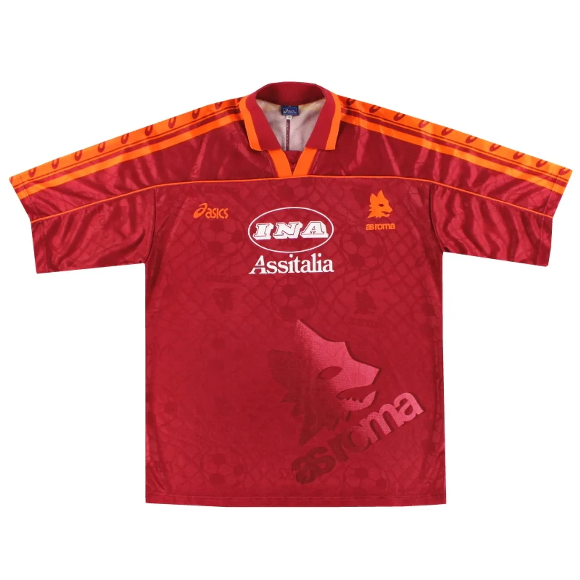 1995-96 Roma Asics Home Shirt XL - Roma / Excellent 