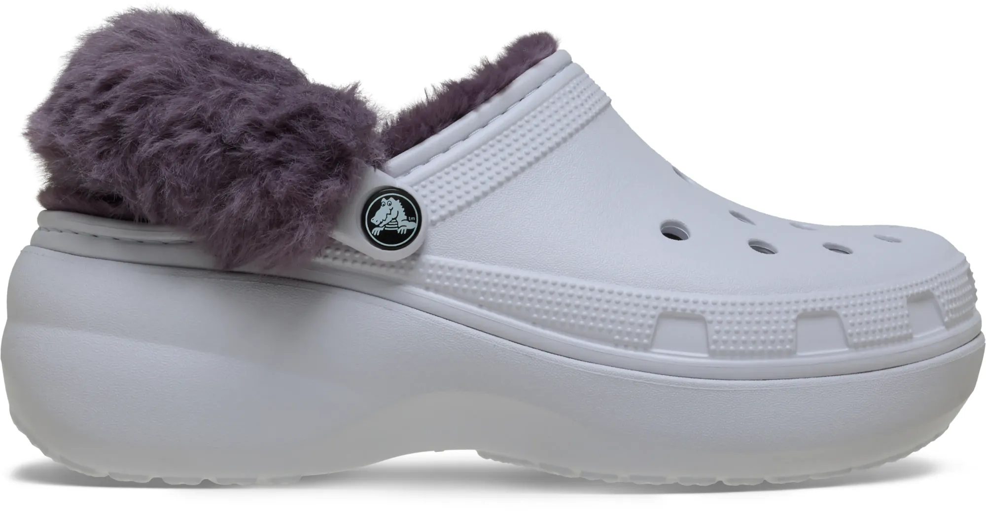 Crocs | Women | Classic Platform Fuzz Lined | Clogs | Frosted Grape | 3