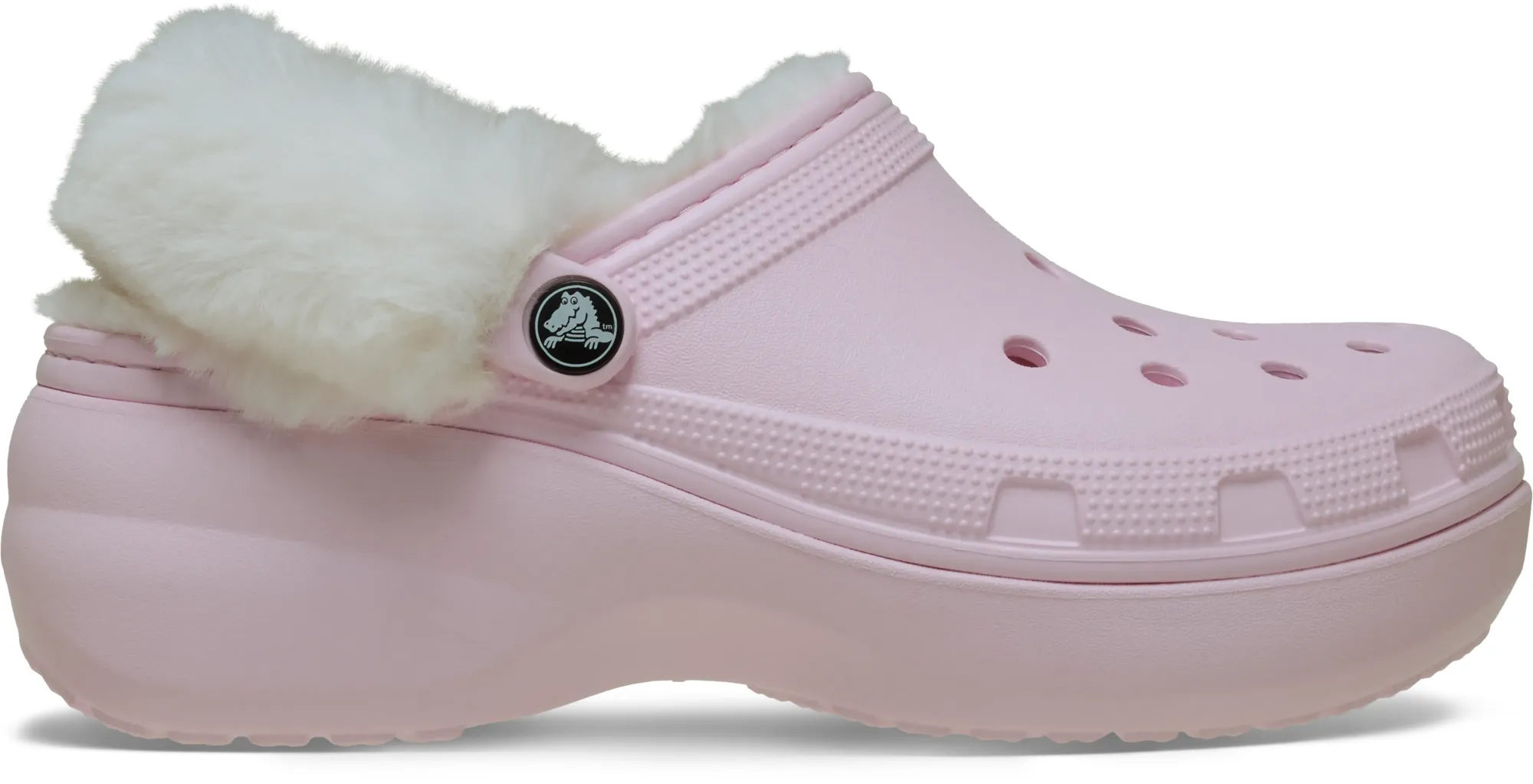 Crocs | Women | Classic Platform Fuzz Lined | Clogs | Pink Milk | 3