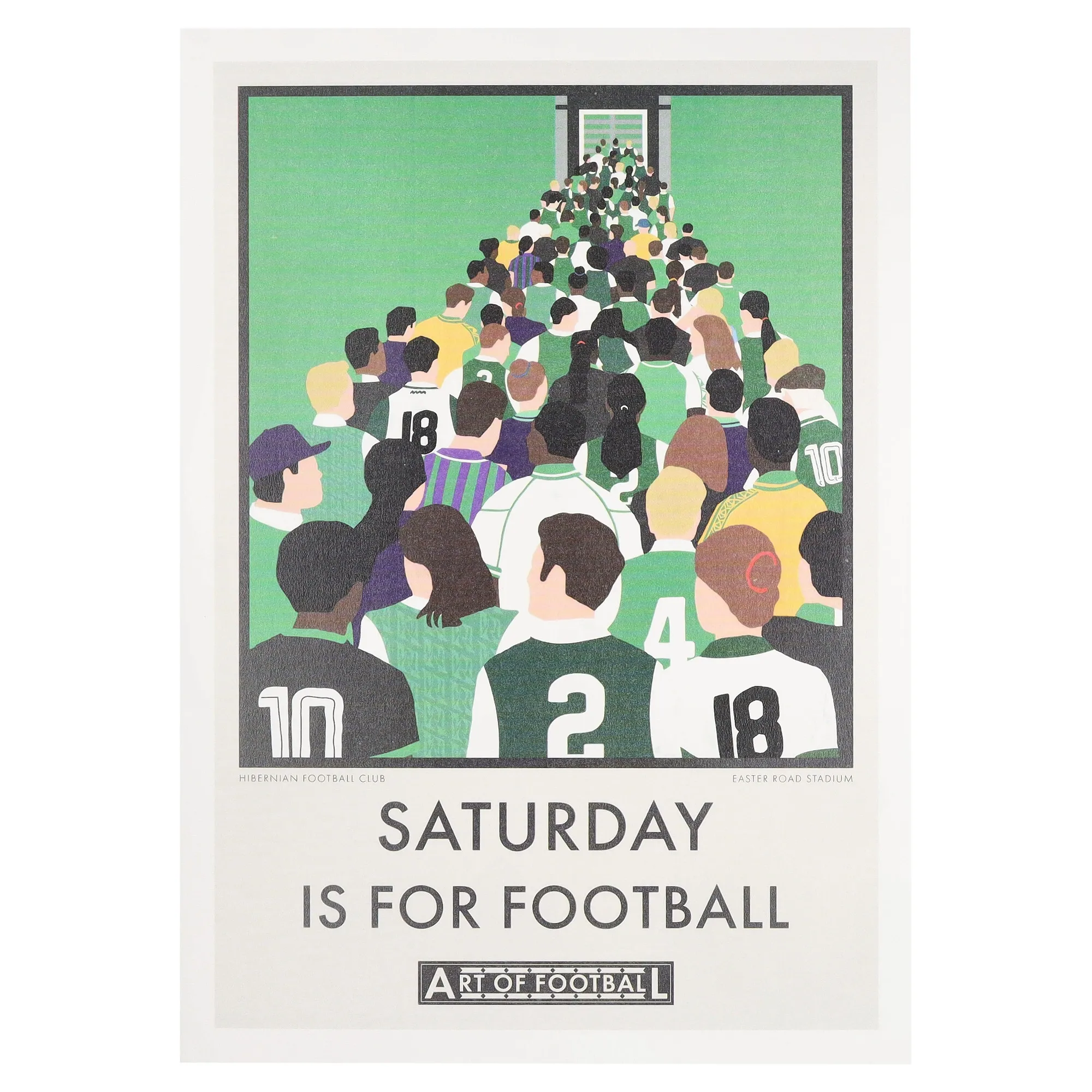 Hibernian x Art of Football Saturday Is For Football Print - A4