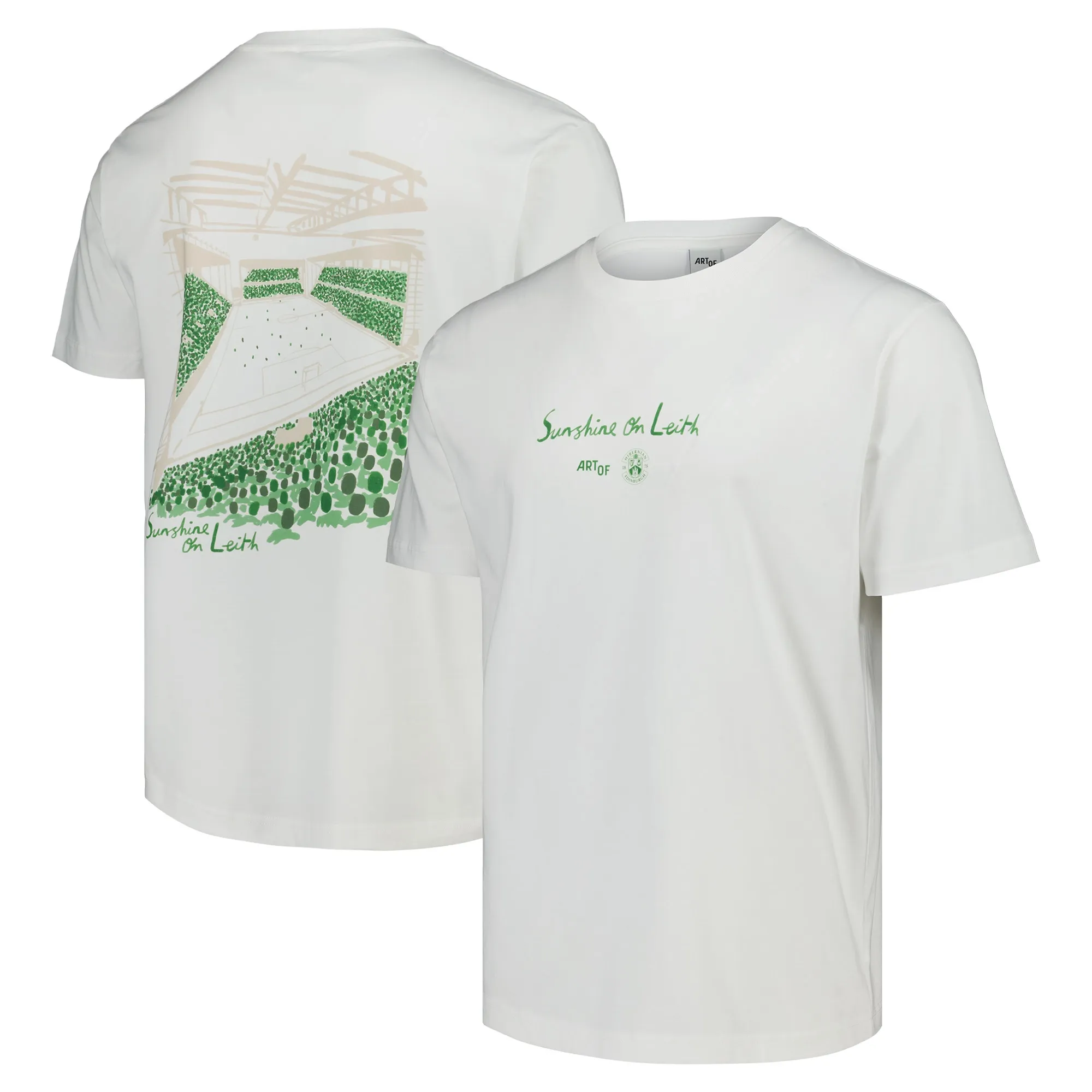 Hibernian x Art of Football 12th Man T-Shirt - White - Unisex