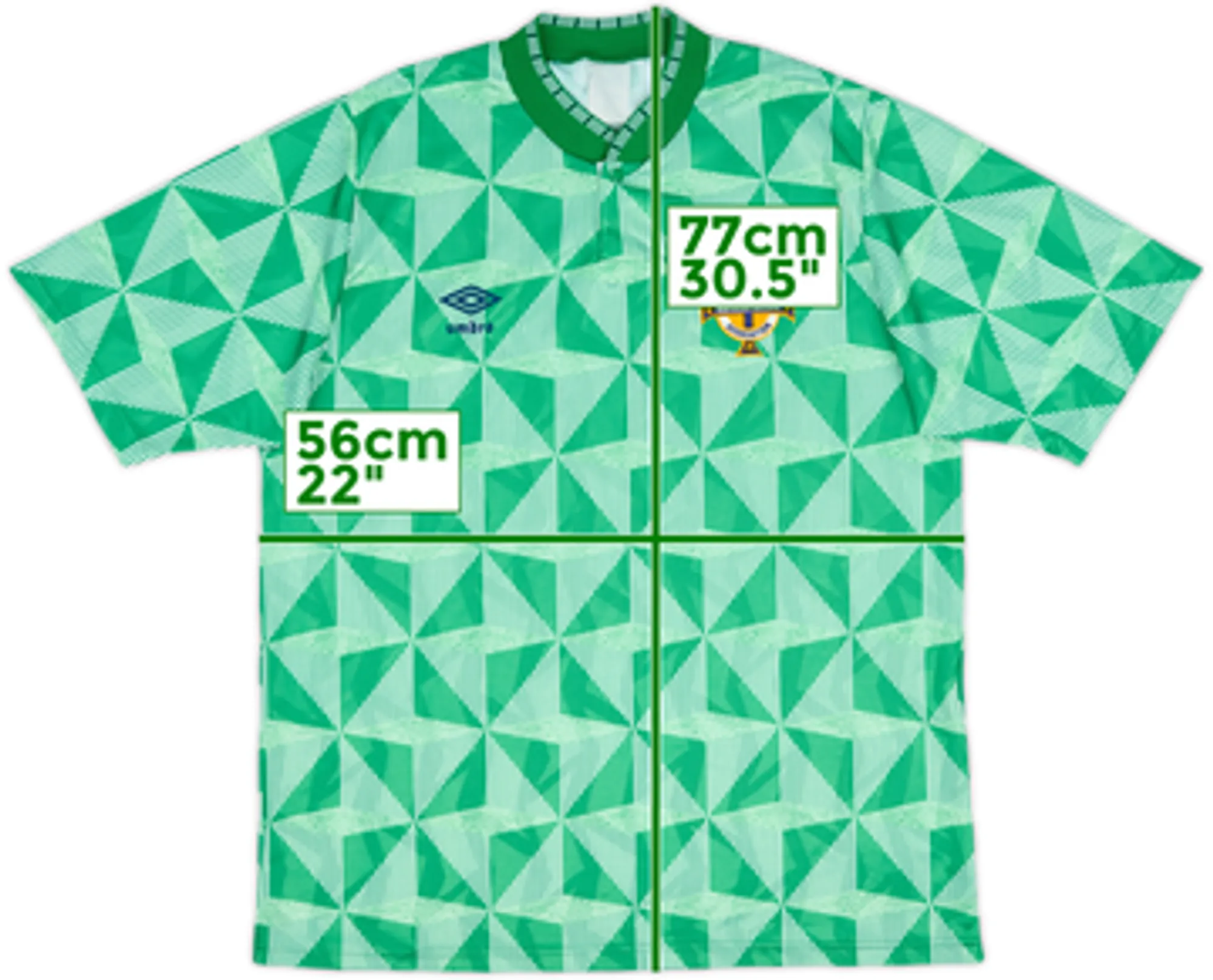 Umbro Northern Ireland Mens SS Home Shirt 1990