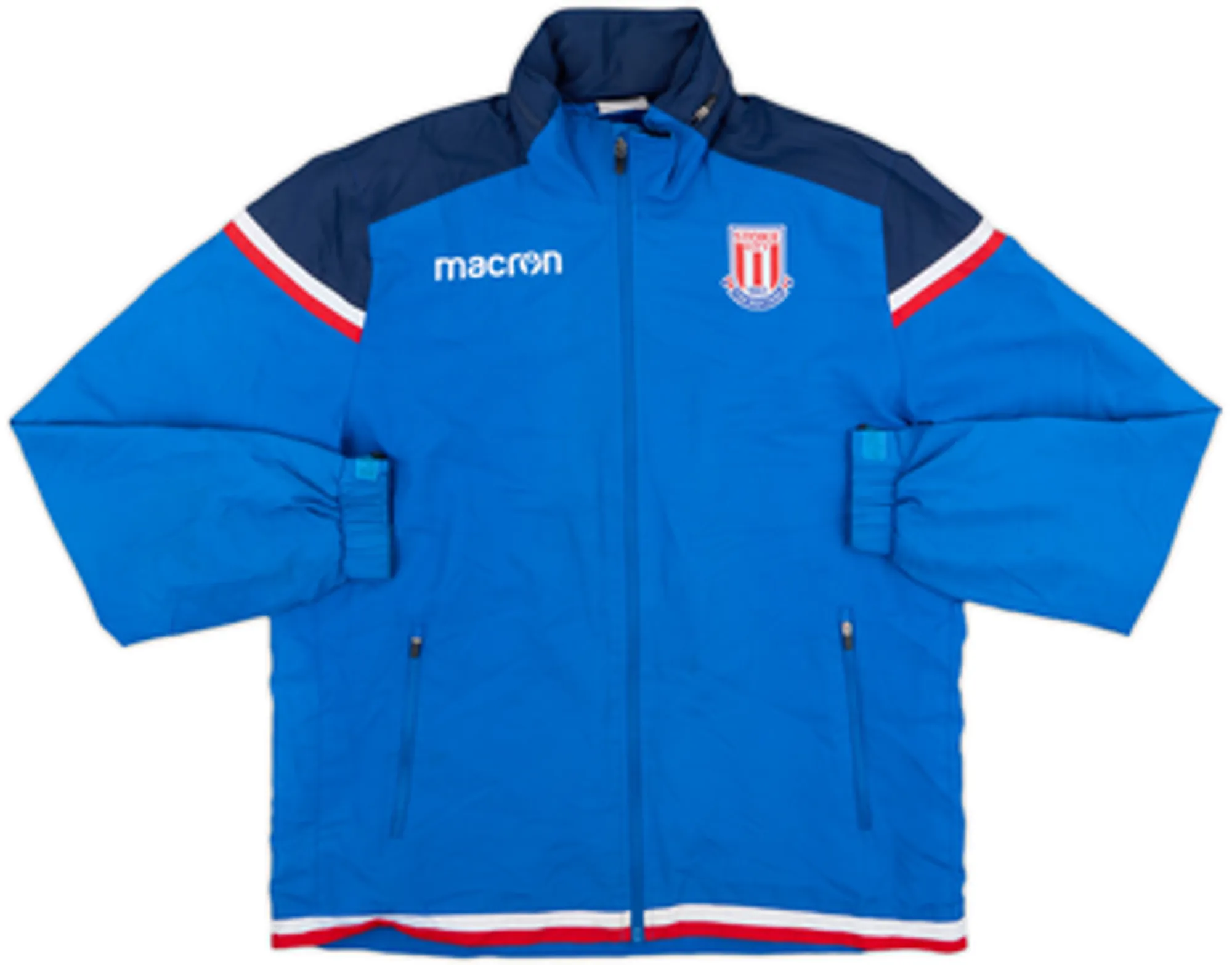 2014-15 Stoke City Macron Hooded Rain Jacket - 8/10 - (M)