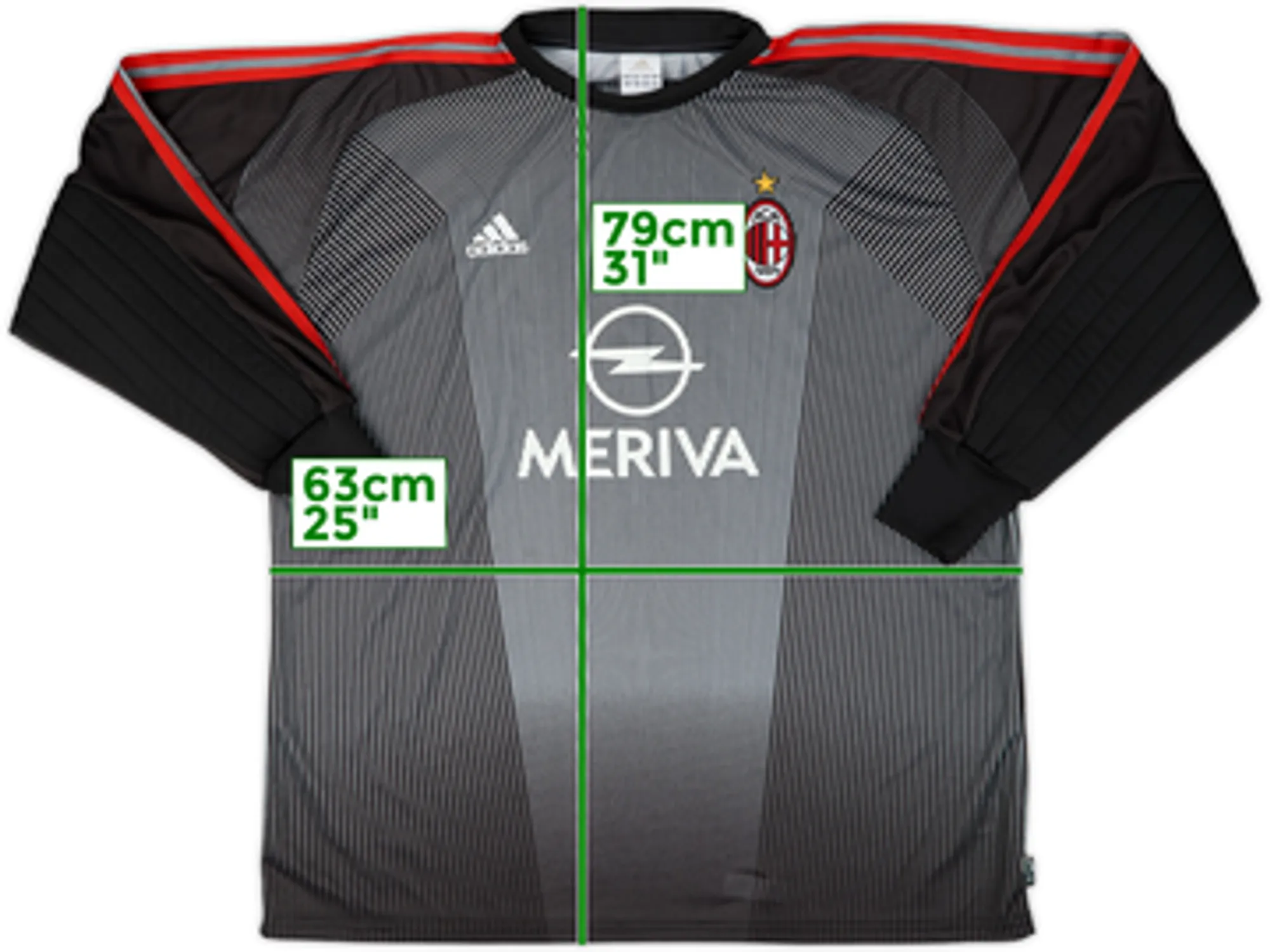 adidas AC Milan Mens LS Goalkeeper Home Shirt 2003/04