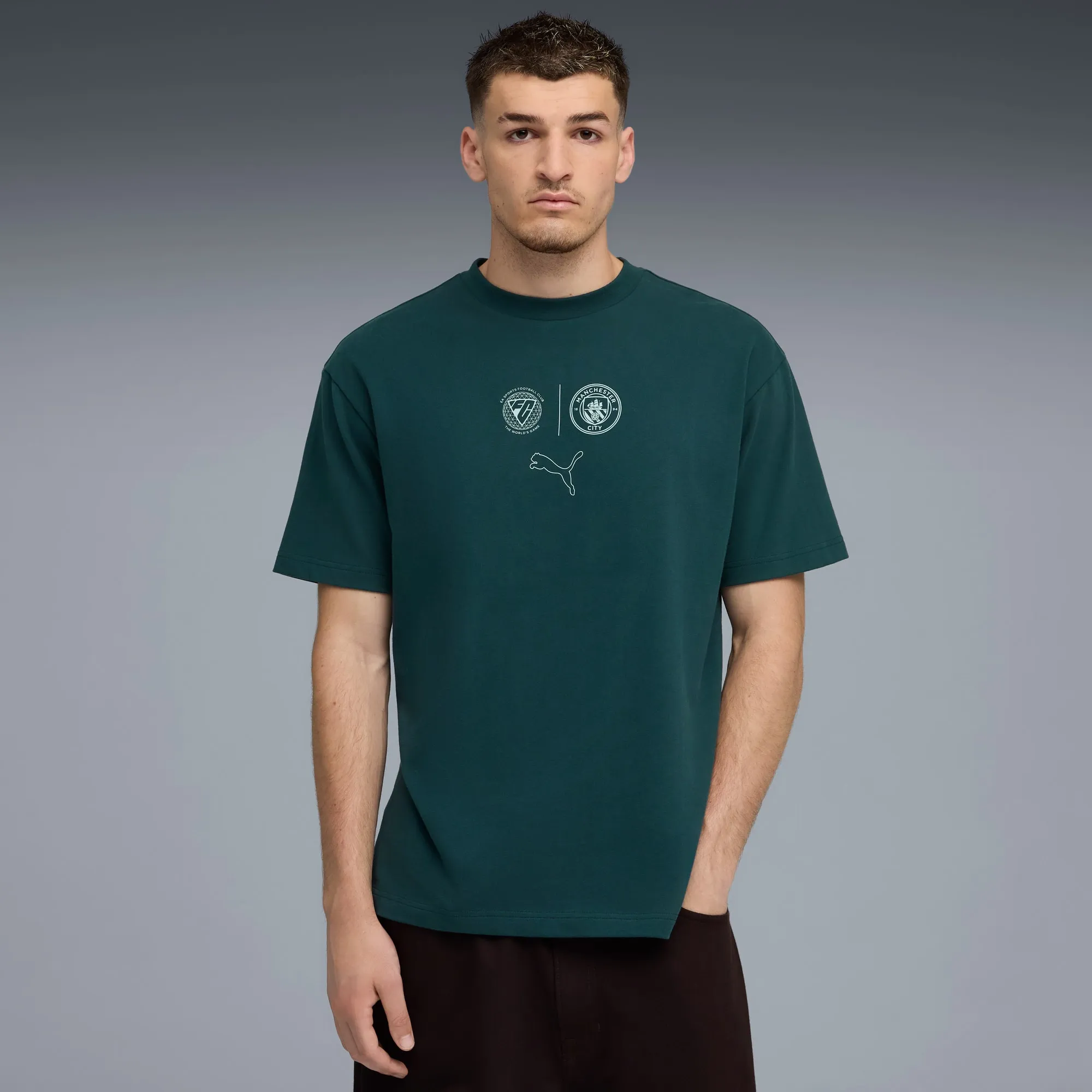 PUMA Manchester City Ftblstatement Cellerator Tee Unisex, Green Terrain, size 3XL