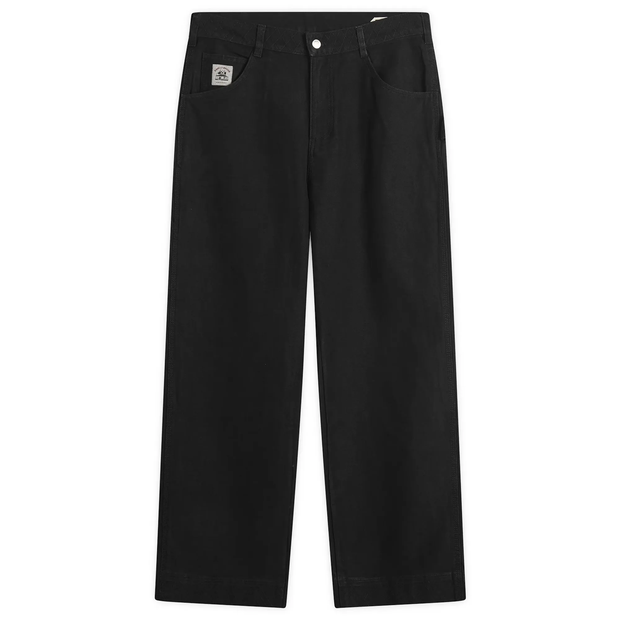 Bode Men's Embroidered Denim Knolly Brook Trousers Black