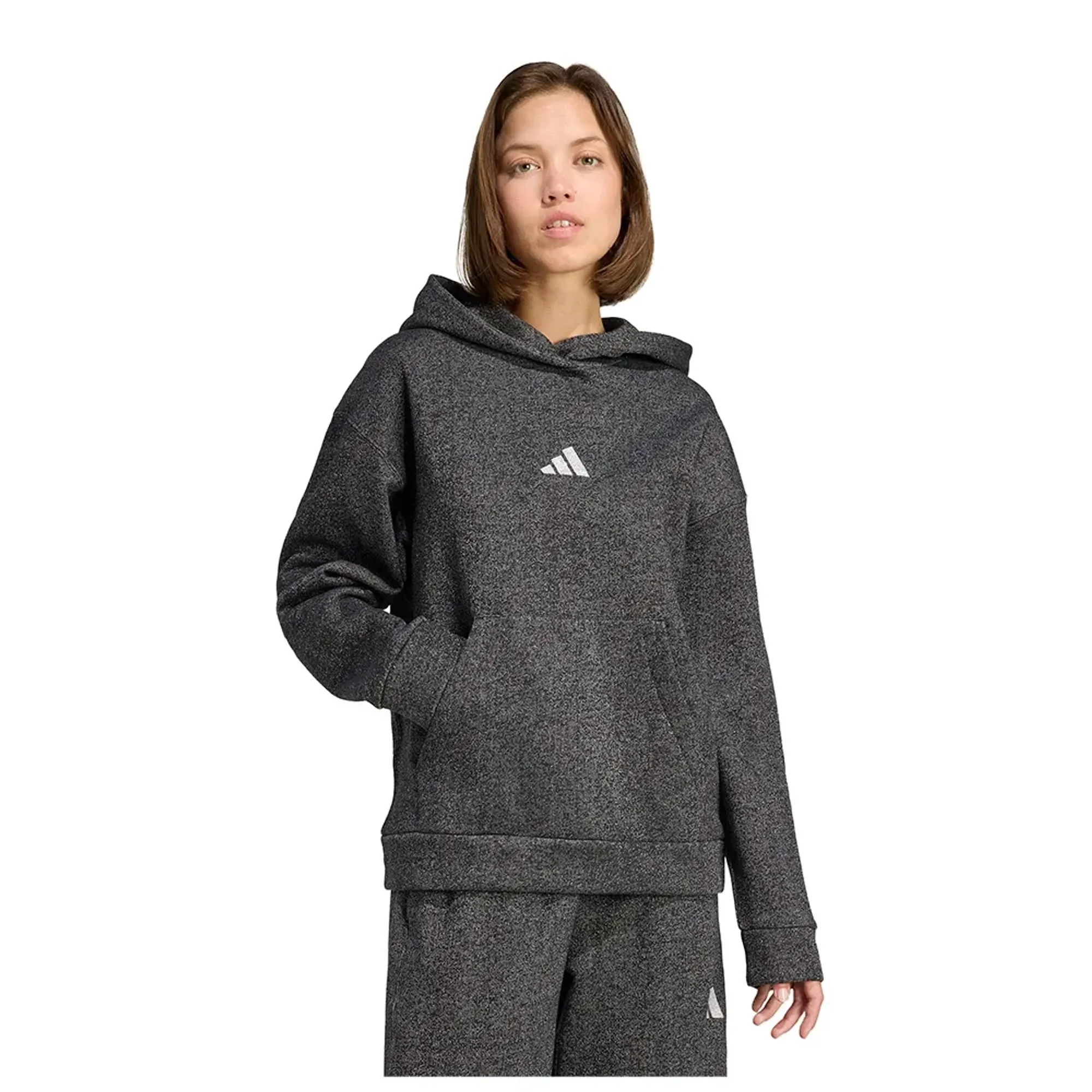 Adidas All Szn Holiday Glitter Fleece Loose Hoodie