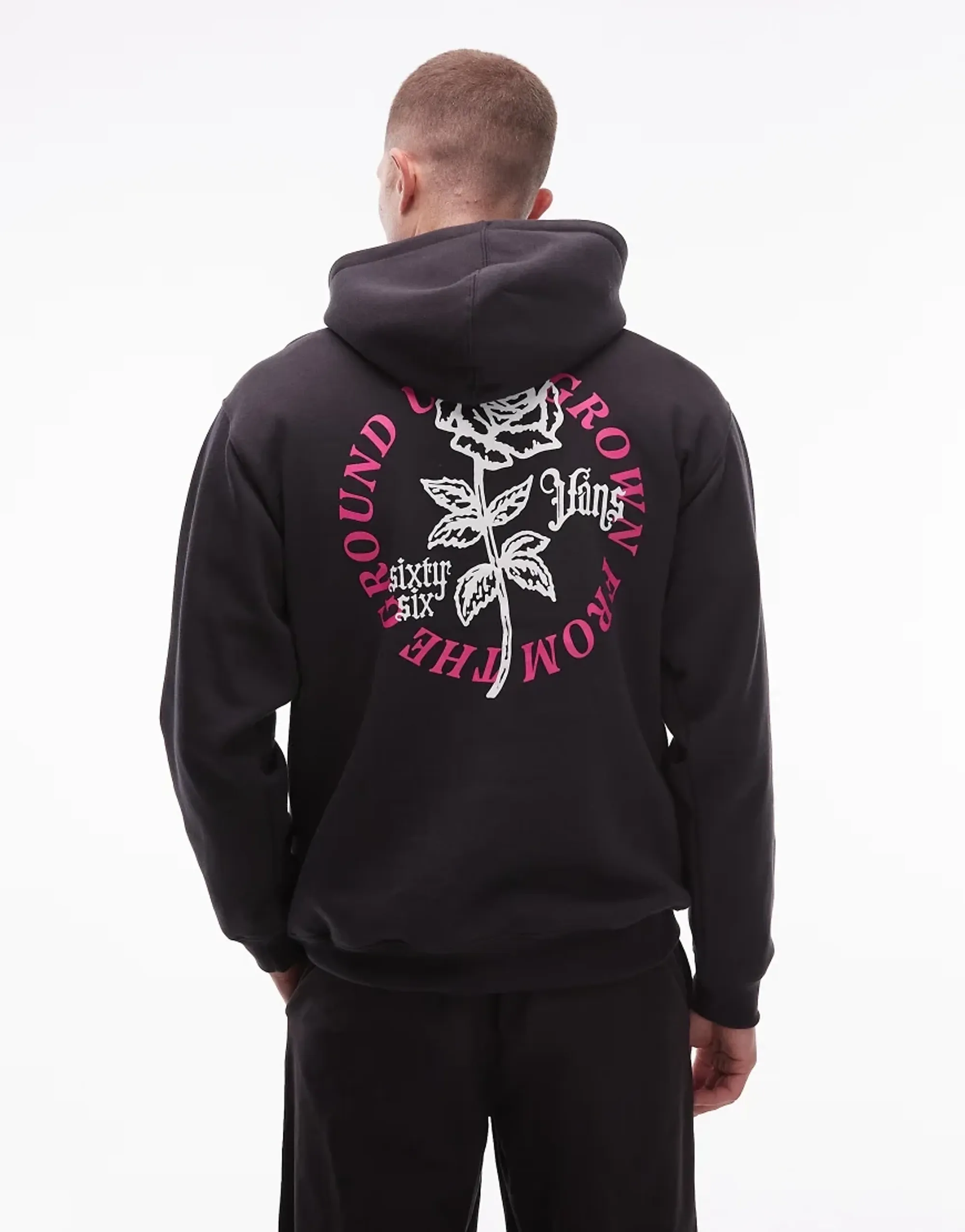 Vans Grown From The Ground Up Graphic Back Print Hoodie In Black