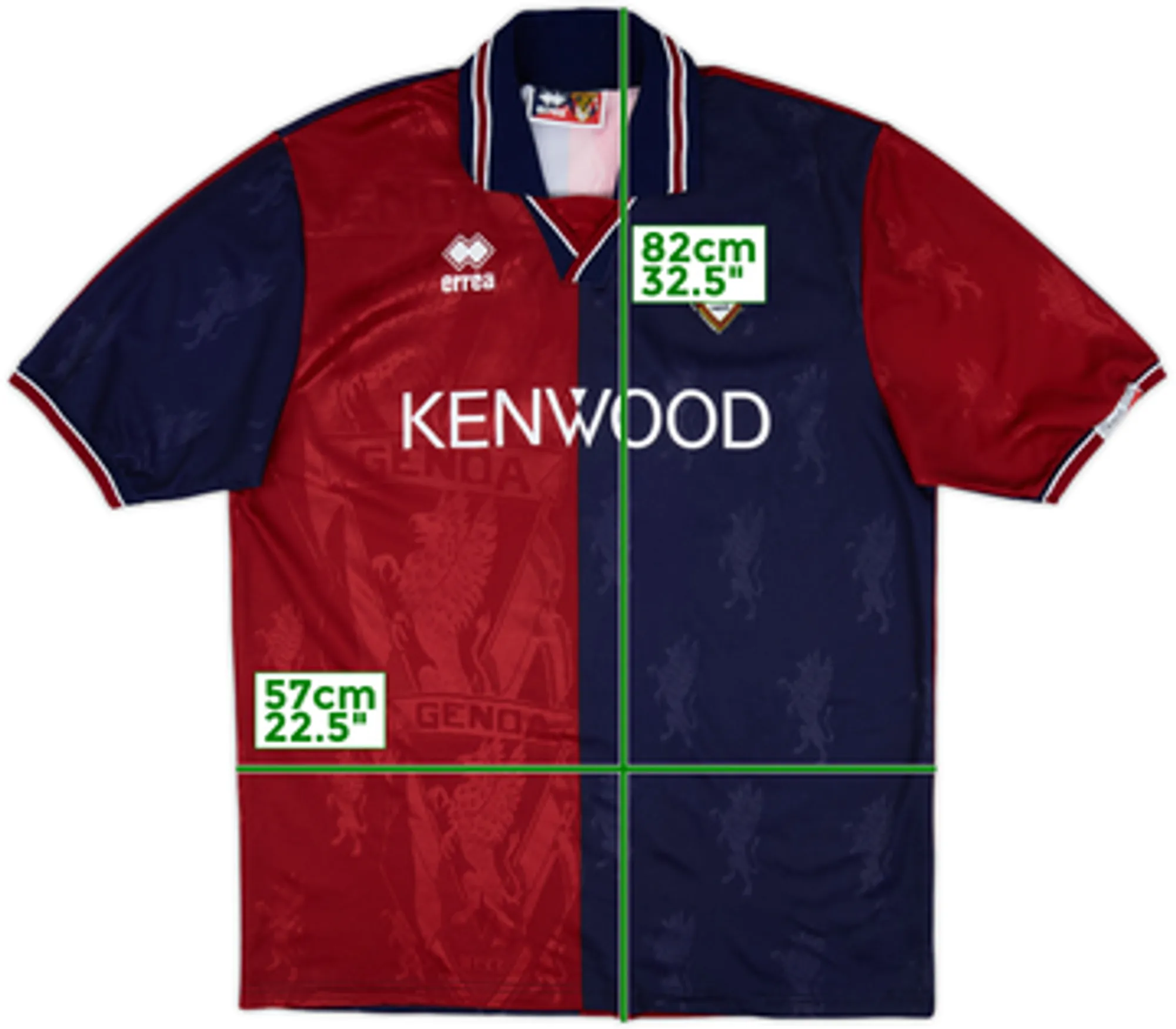 Errea Genoa Mens SS Home Shirt 1994/95