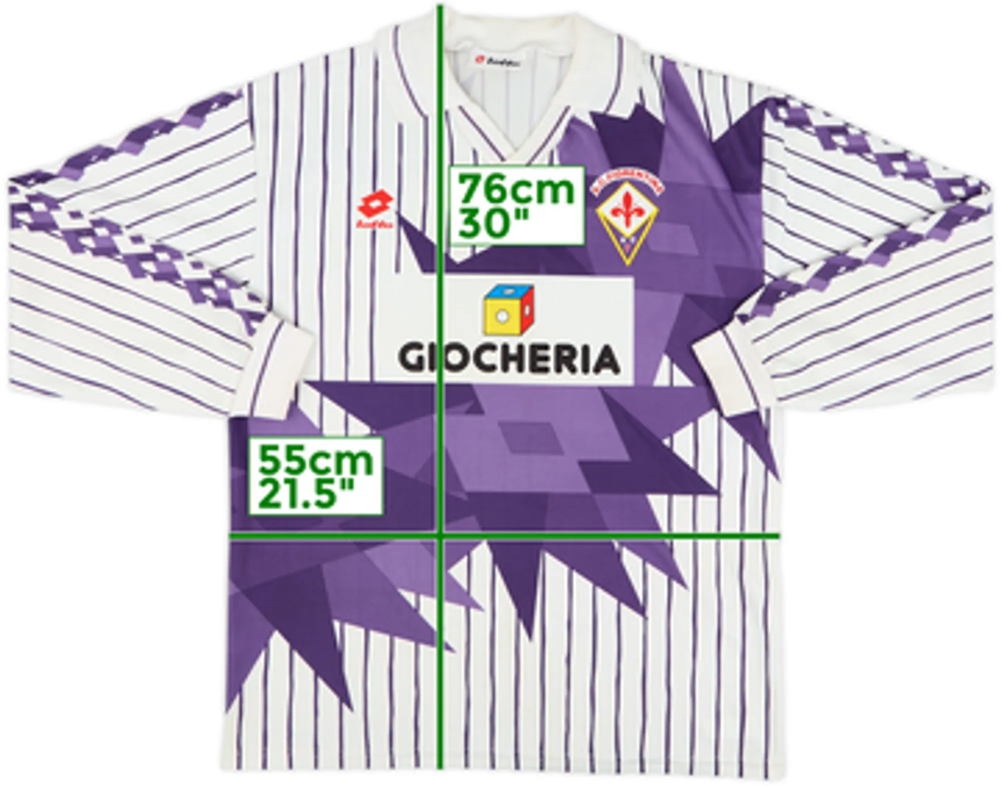 Lotto Fiorentina Mens LS Away Shirt 1991/92