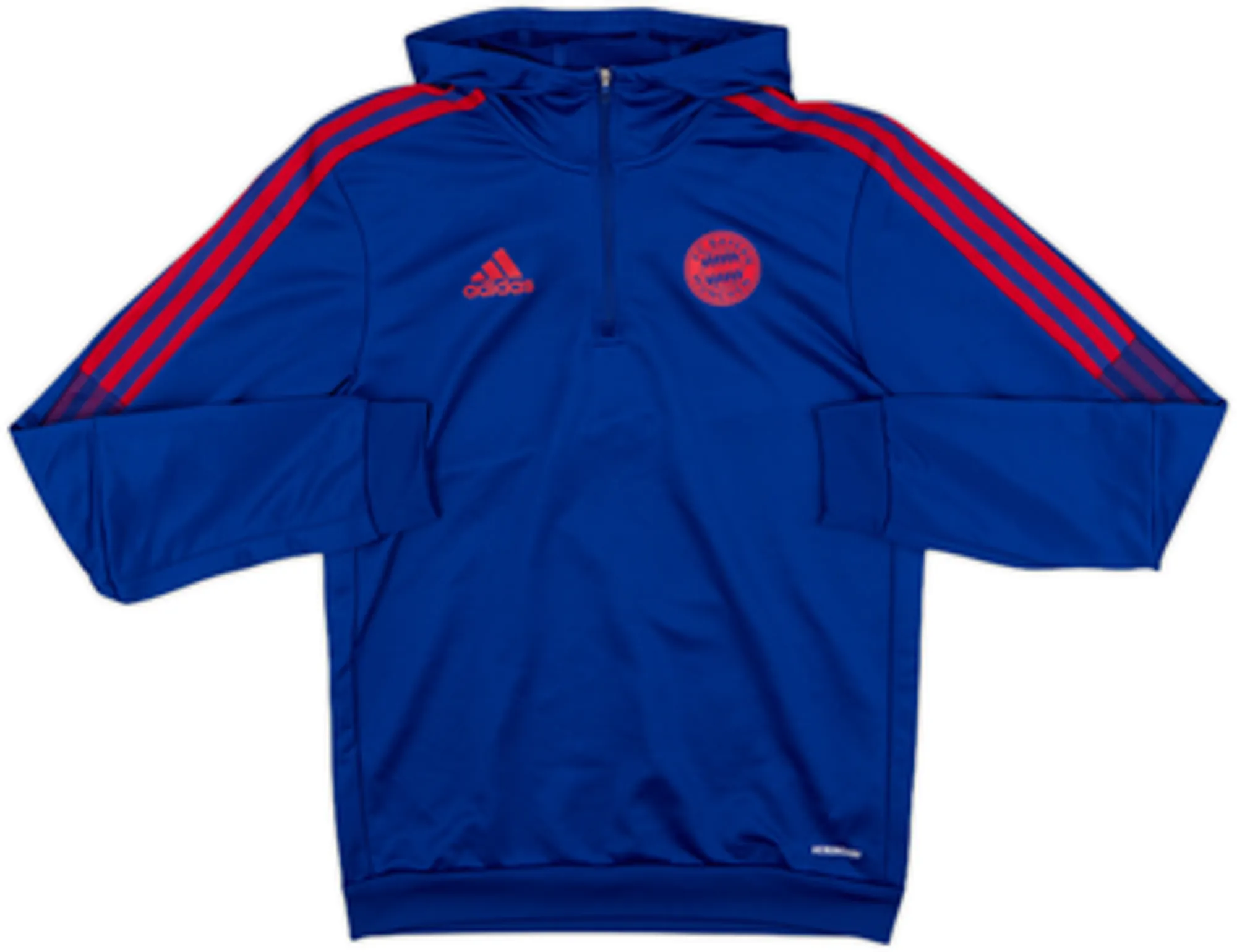 2021-22 Bayern Munich adidas Hooded 1/4 Zip Drill Top - 9/10 - (S)
