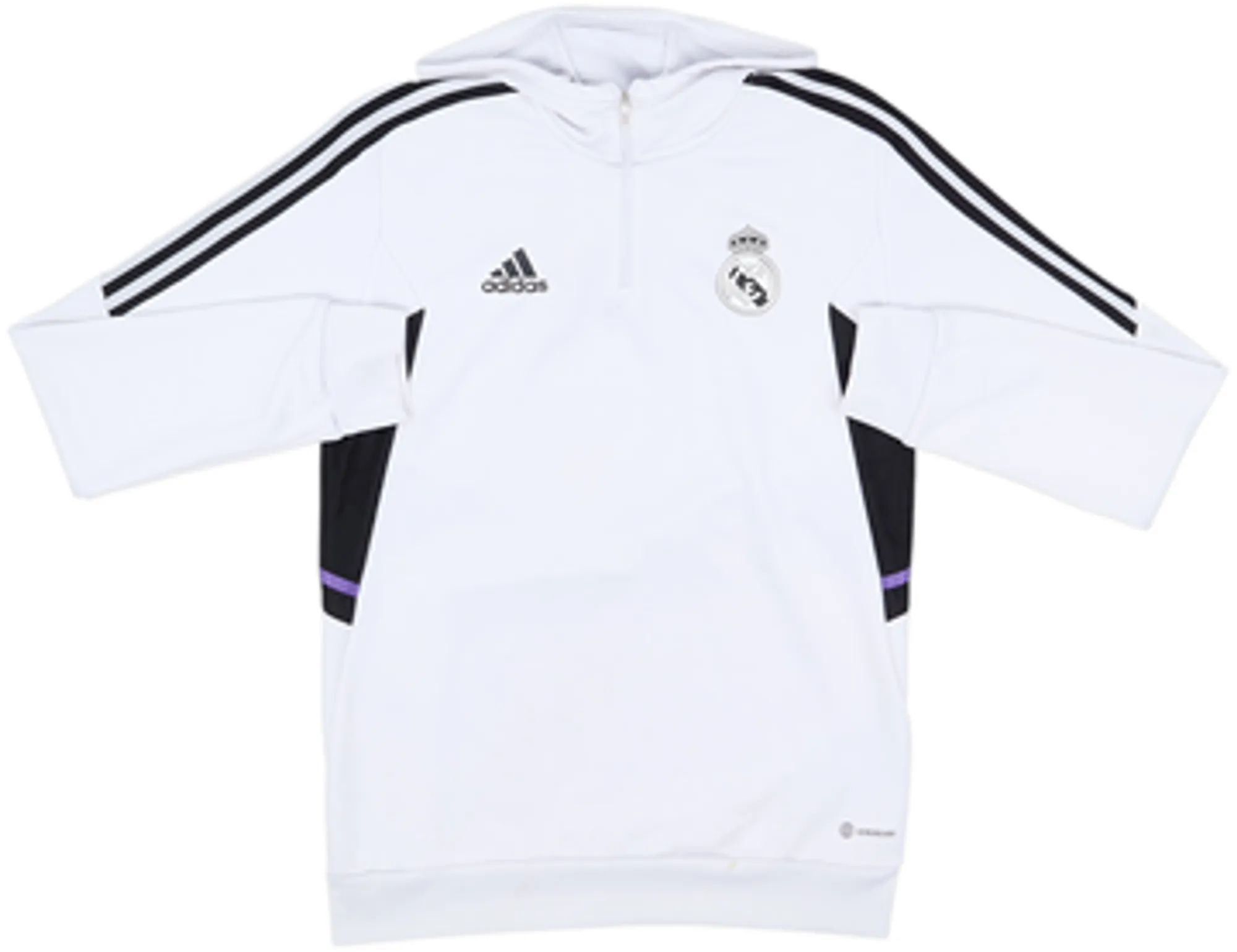 2022-23 Real Madrid adidas 1/4 Zip Hooded Sweat Top - 6/10 - (M)