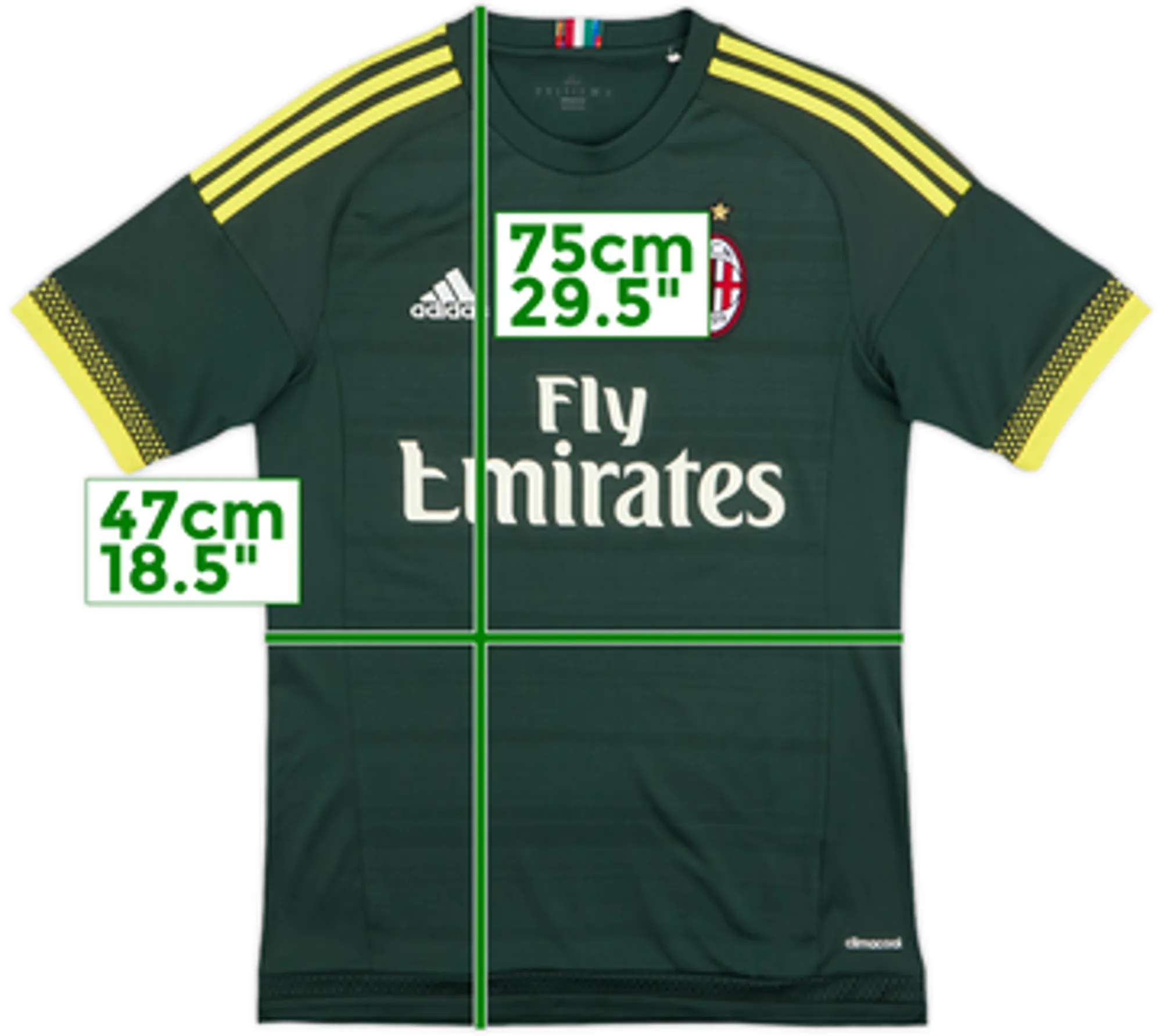 adidas AC Milan Mens SS Third Shirt 2015/16