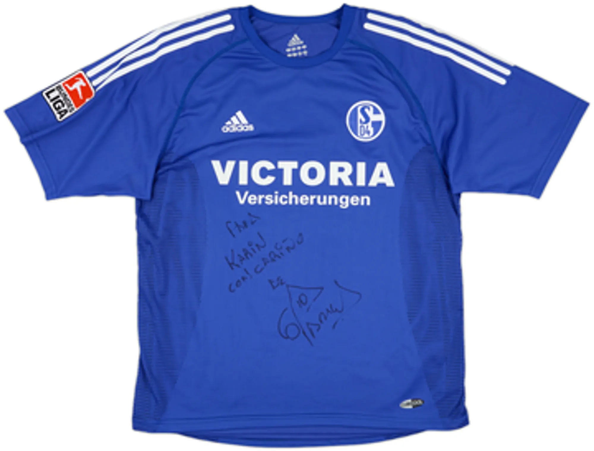 adidas Schalke 04 Mens SS Player Issue Home Shirt 2002/04