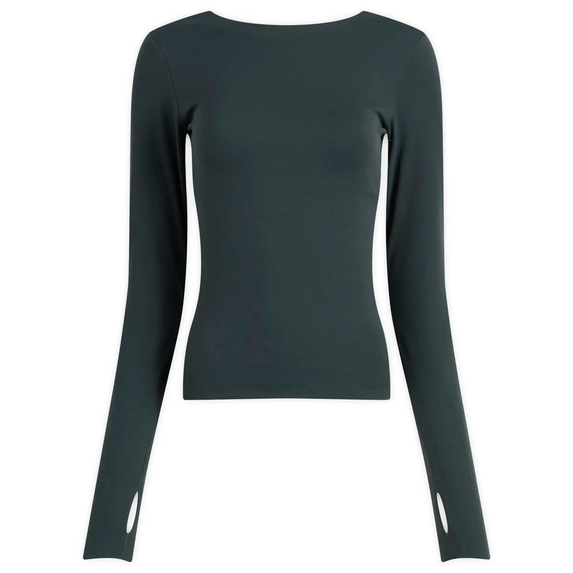 Nike Women's Zenvy Long Sleeve T-Shirt Seaweed/White