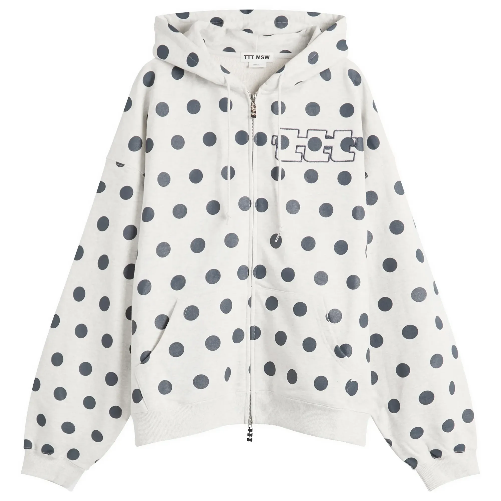 TTT MSW Men's Dot Logo Zip Hoodie Grey