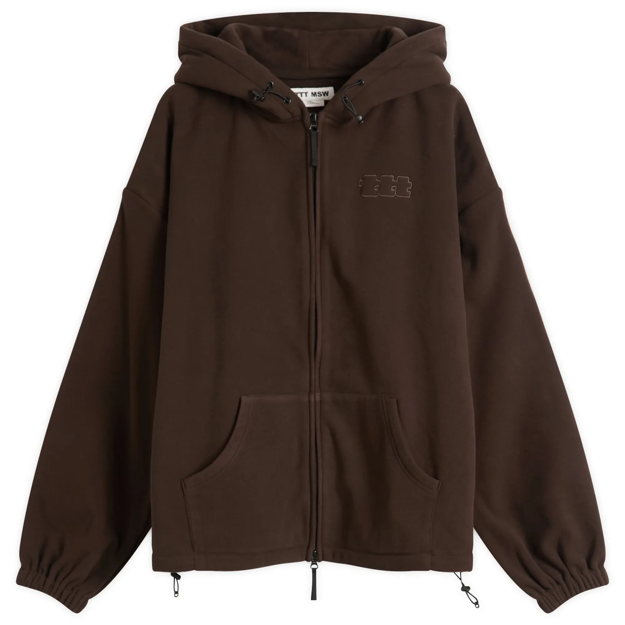 TTT MSW Men's Polartec Logo Fleece Hooded Jacket Brown