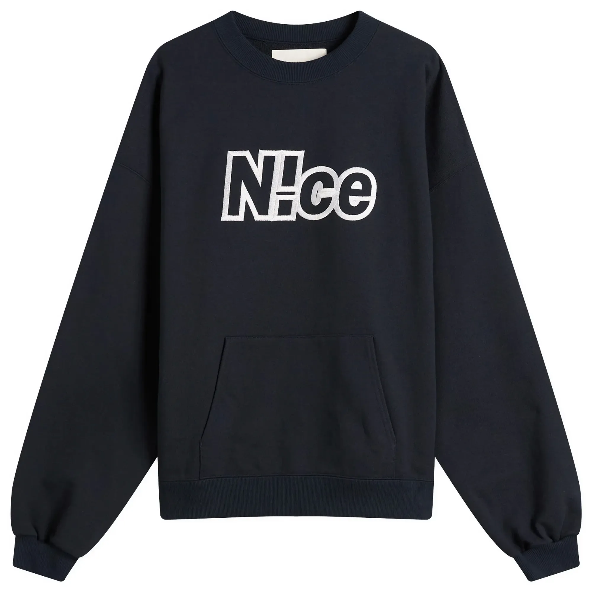 N!CE Men's Embroidered Logo Sweatshirt Navy