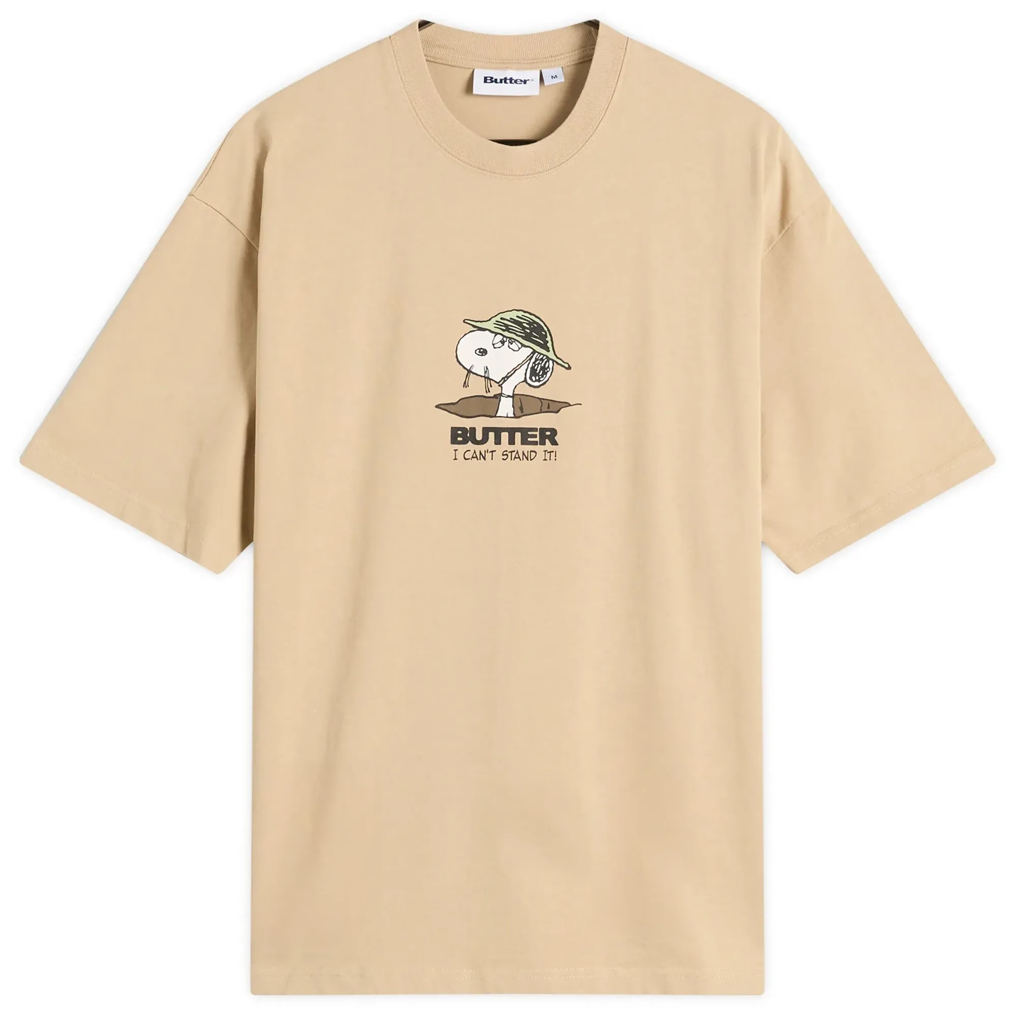 Butter Goods Men's x Peanuts Can't Stand It T-Shirt Washed Sandstone