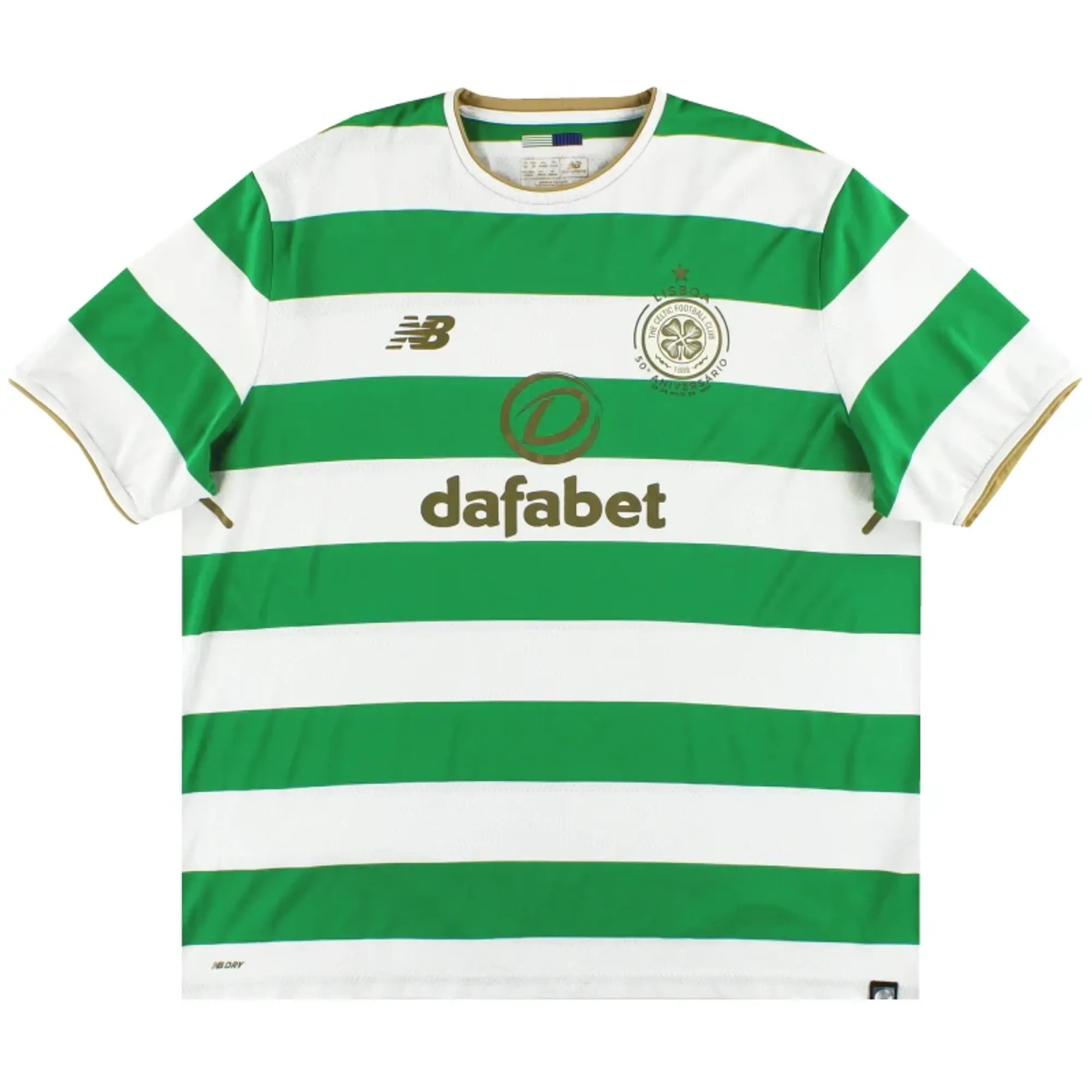 2017-18 Celtic New Balance Lisbon Lions 50th Home Shirt XL - Celtic / Excellent 