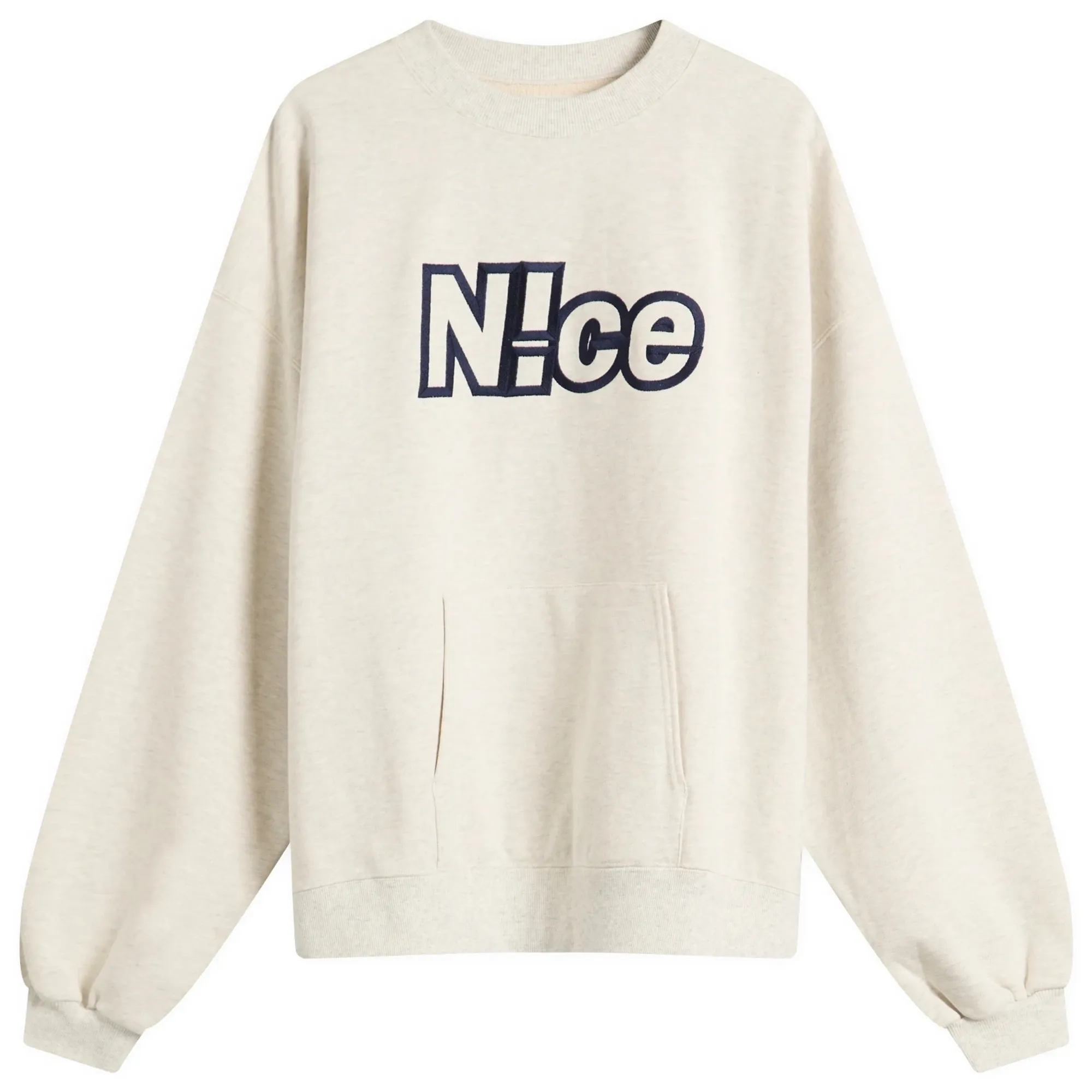N!CE Men's Embroidered Logo Sweatshirt Gray