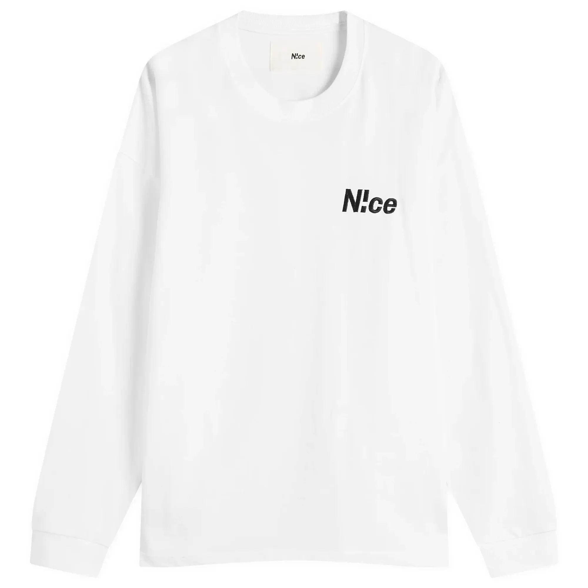N!CE Men's Logo Long Sleeve T-Shirt White