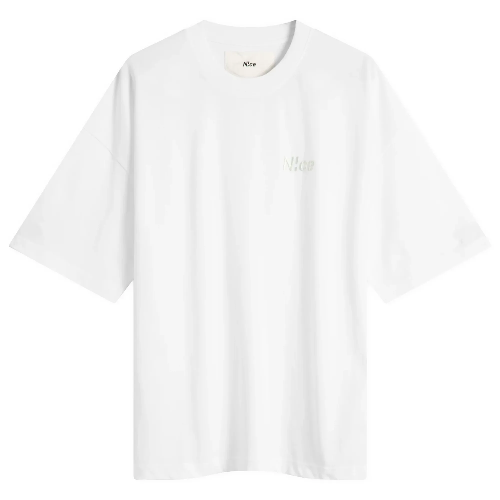N!CE Men's Embroidered Logo T-Shirt White