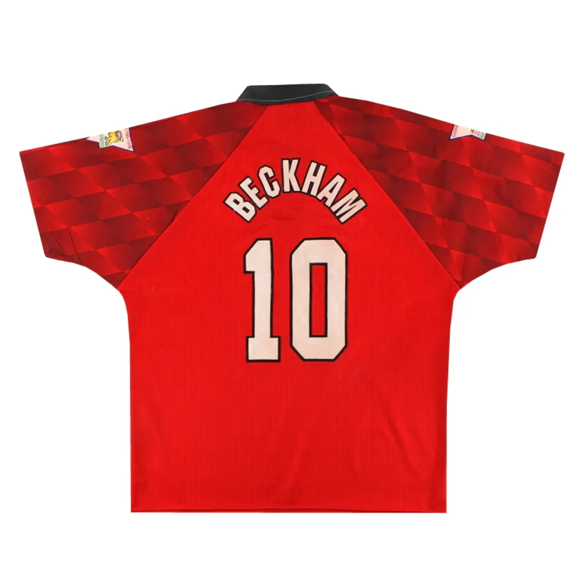 1996-98 Manchester United Umbro Home Shirt Beckham #10 L - Manchester United / Very good 