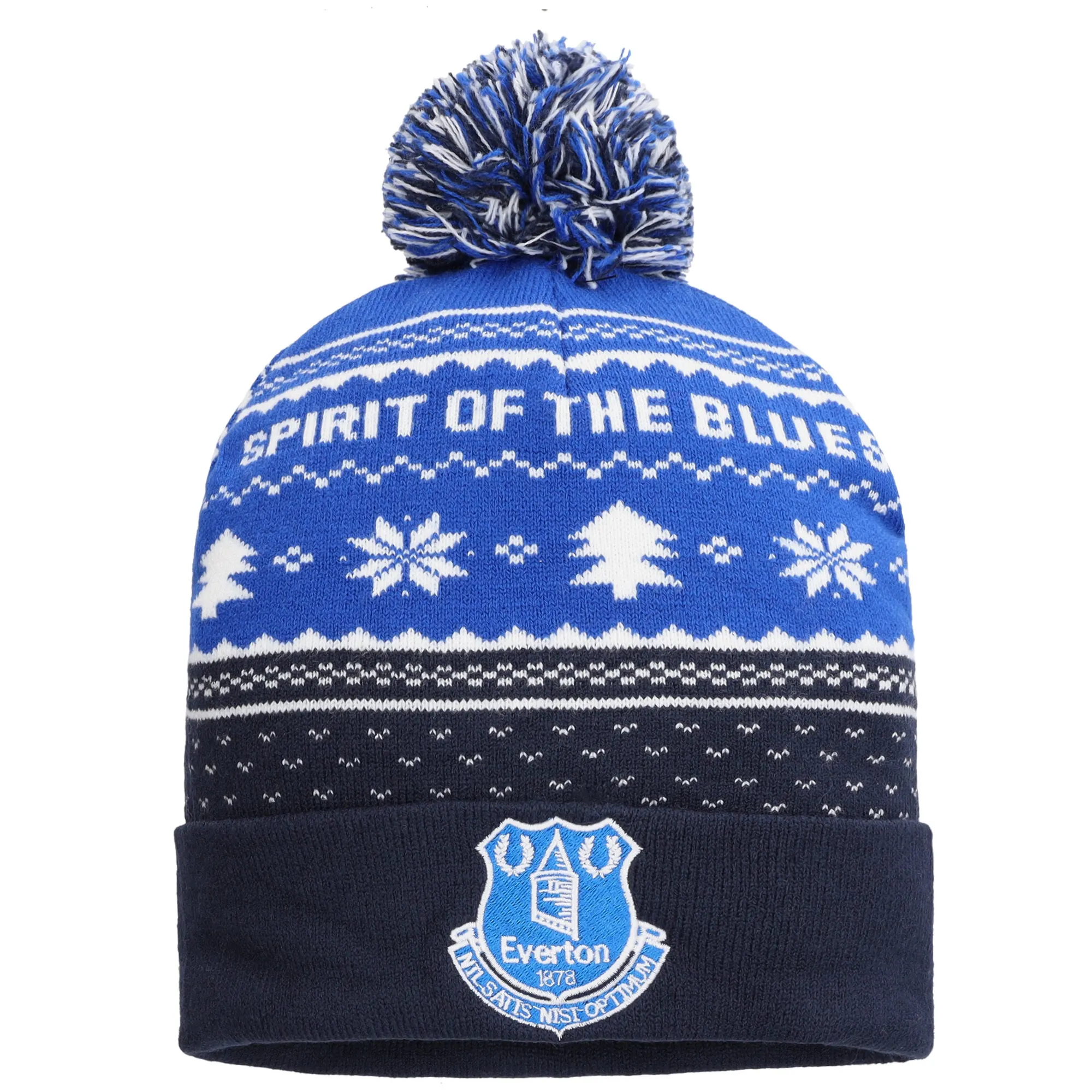 Everton Christmas Bobble Hat - Royal/Navy - Kids