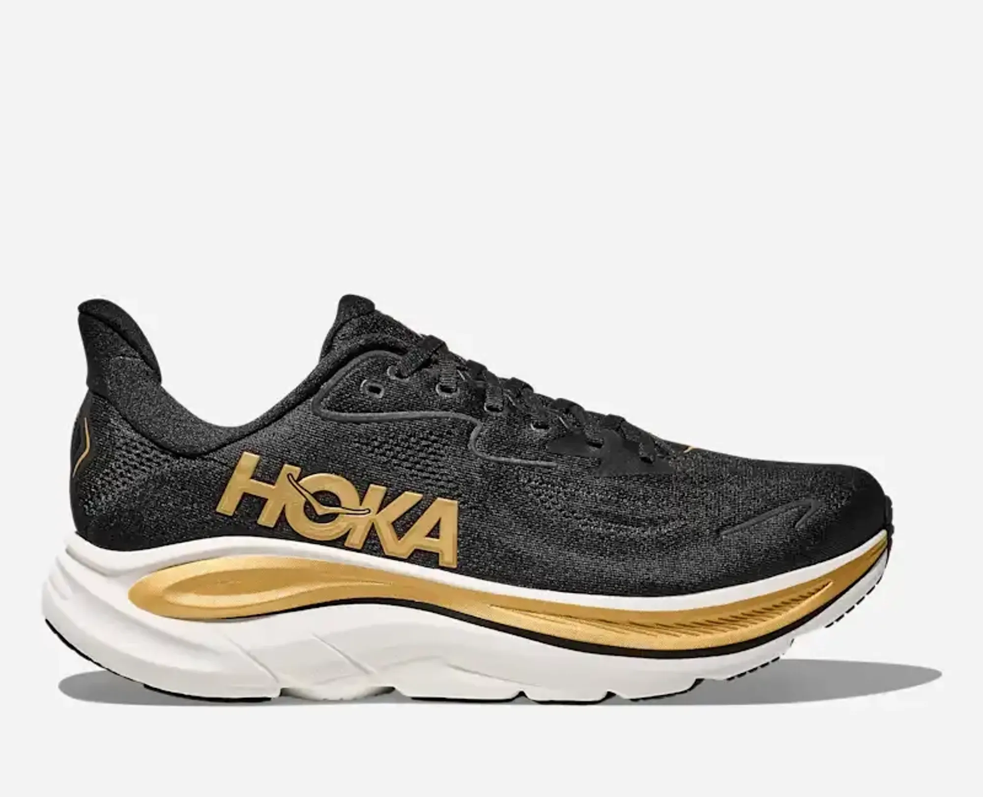 Hoka Men's Clifton 10 Road Running Shoes In Black/Gold