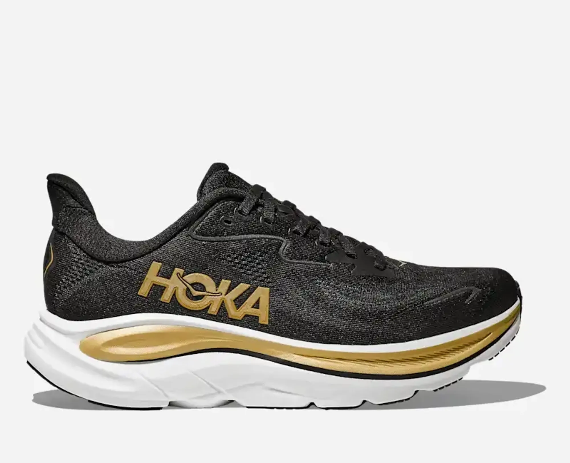 Hoka Women's Clifton 10 Road Running Shoes In Black/Gold