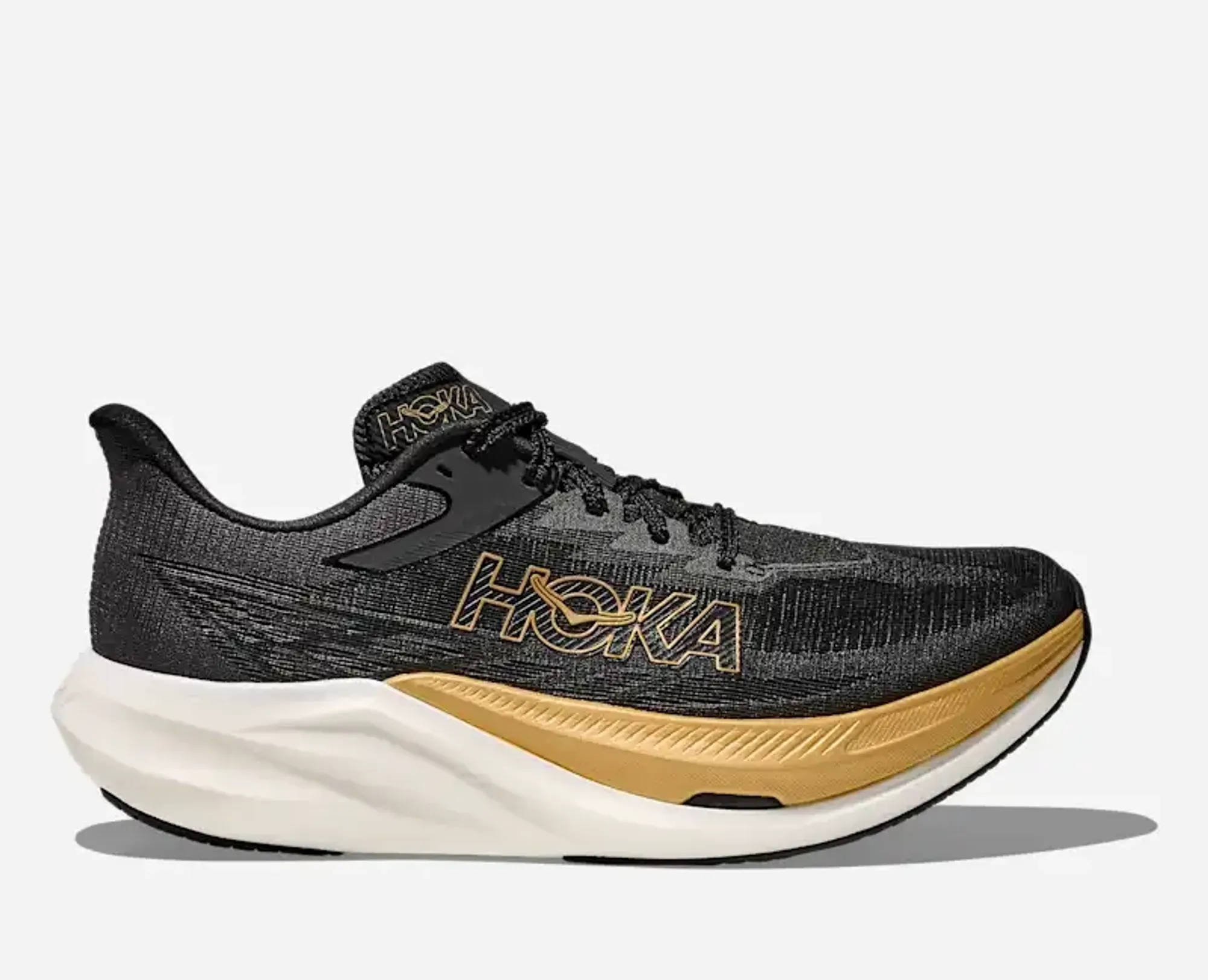 Hoka Rocket X 3 Race Shoes In Black/Gold