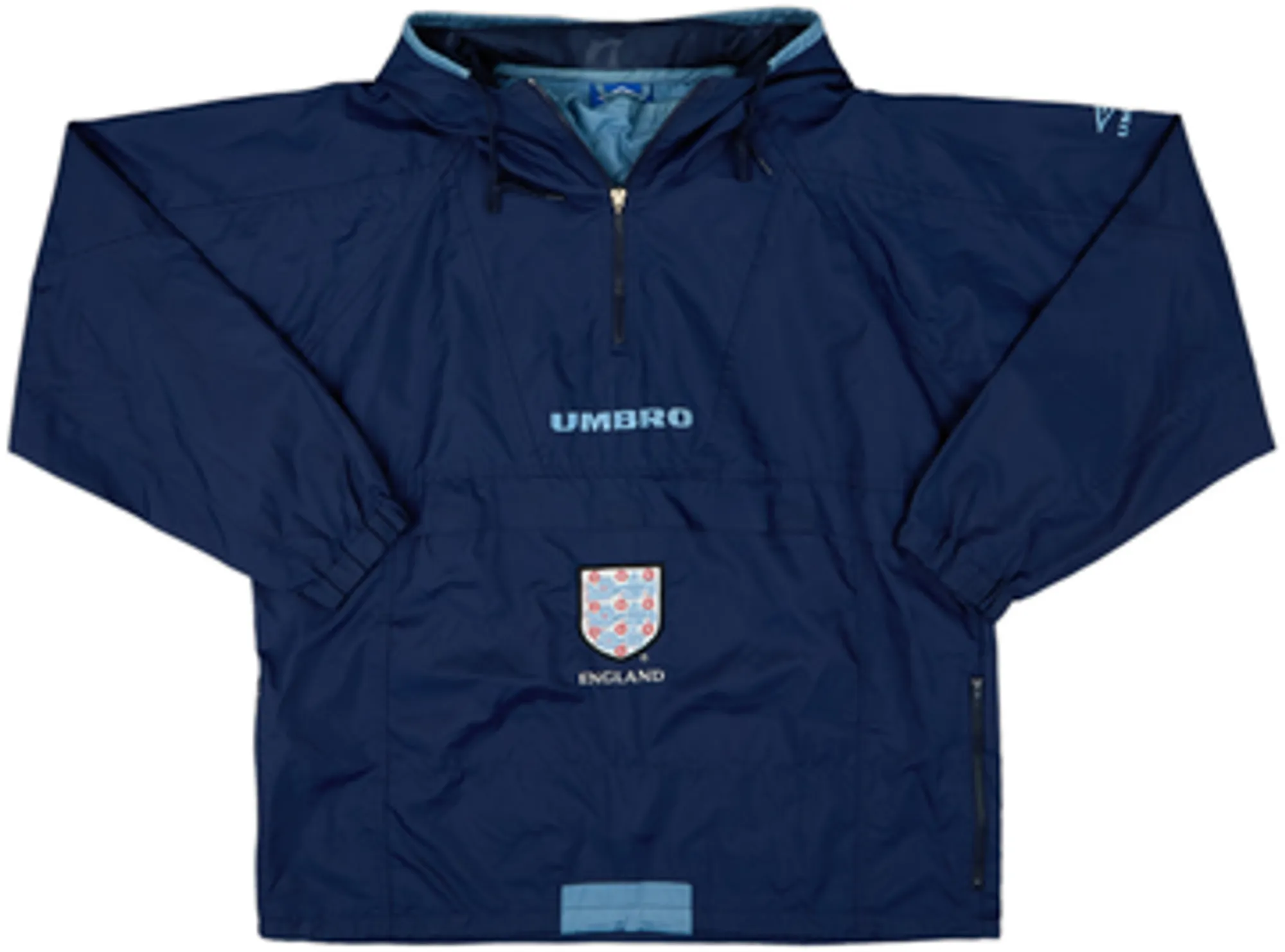 1998-00 England Umbro 1/4 Zip Hooded Rain Jacket - 9/10 - (S)