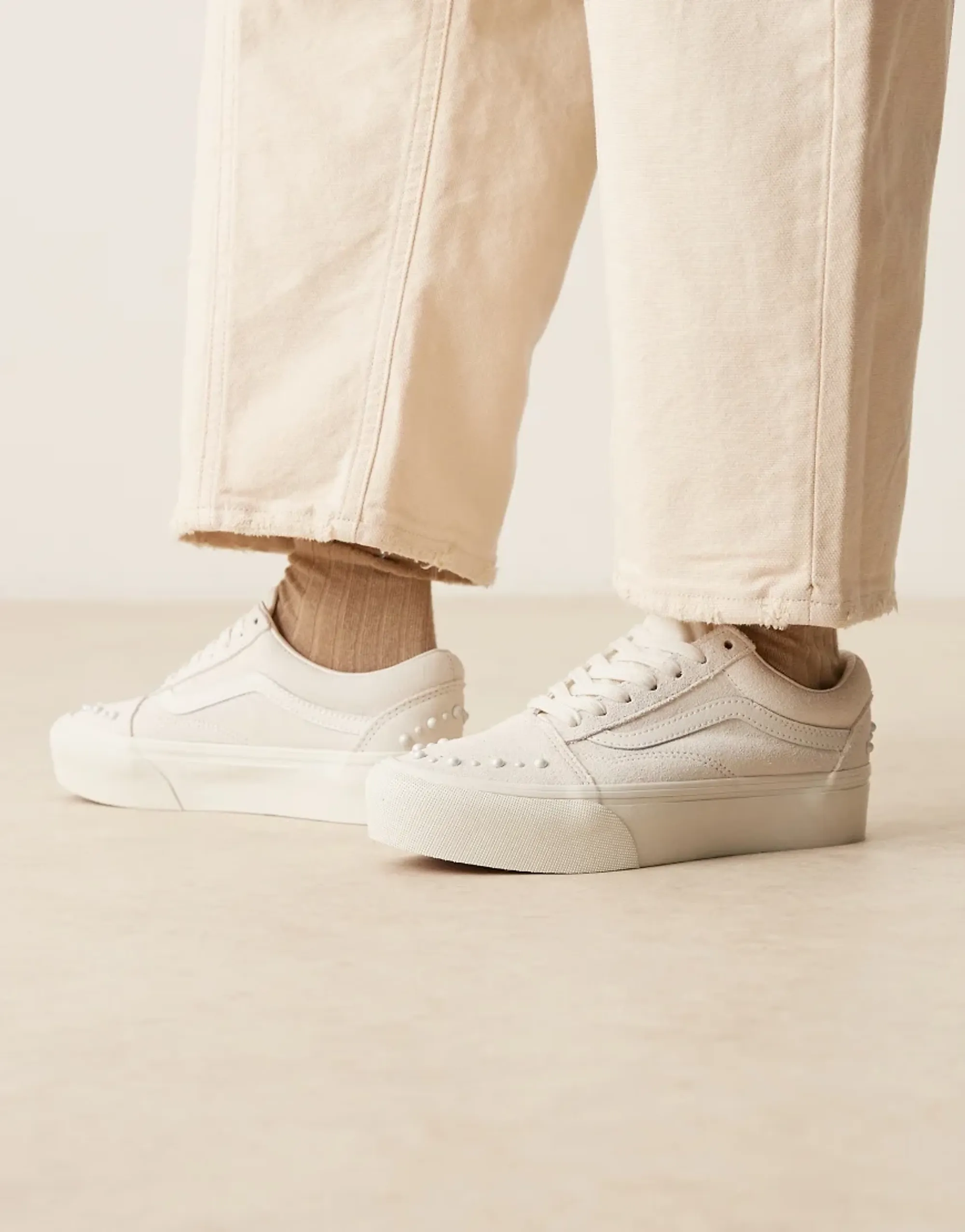 Vans - Old Skool Platform Shoes, Man, White
