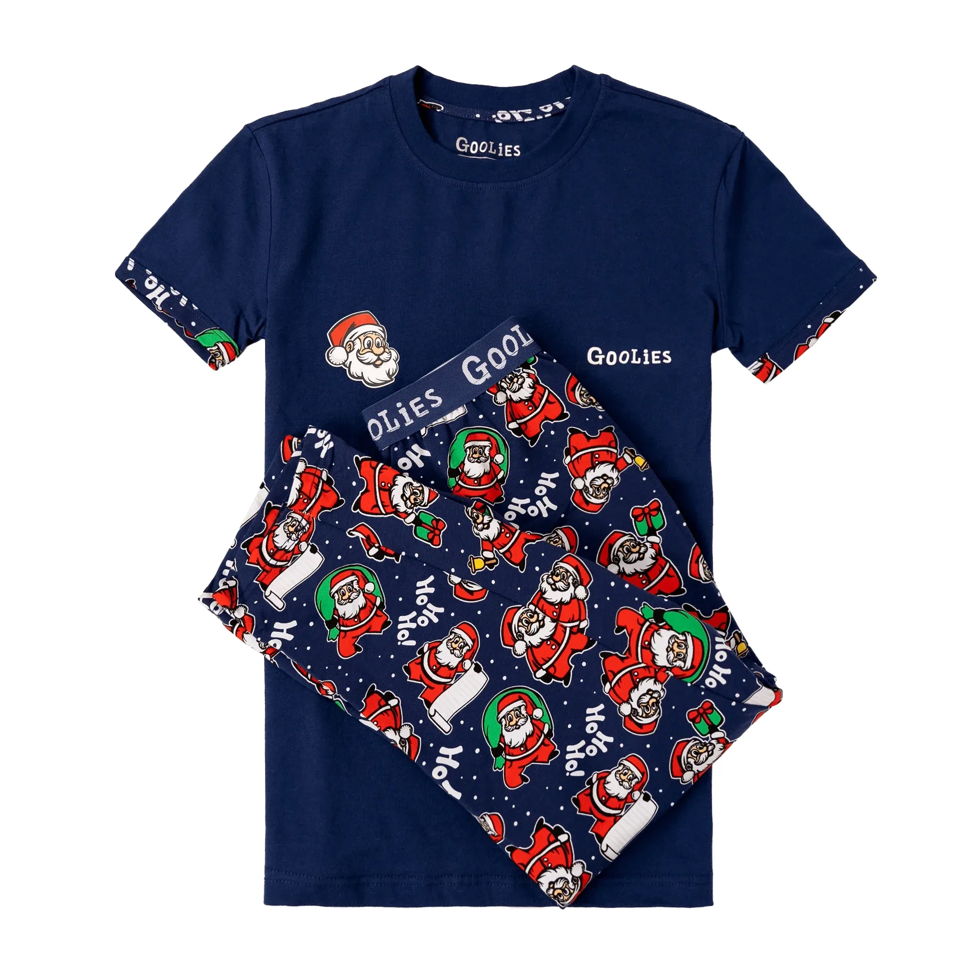 Goolies (Kids) Long Pyjamas - Santa - Trousers & T-Shirt