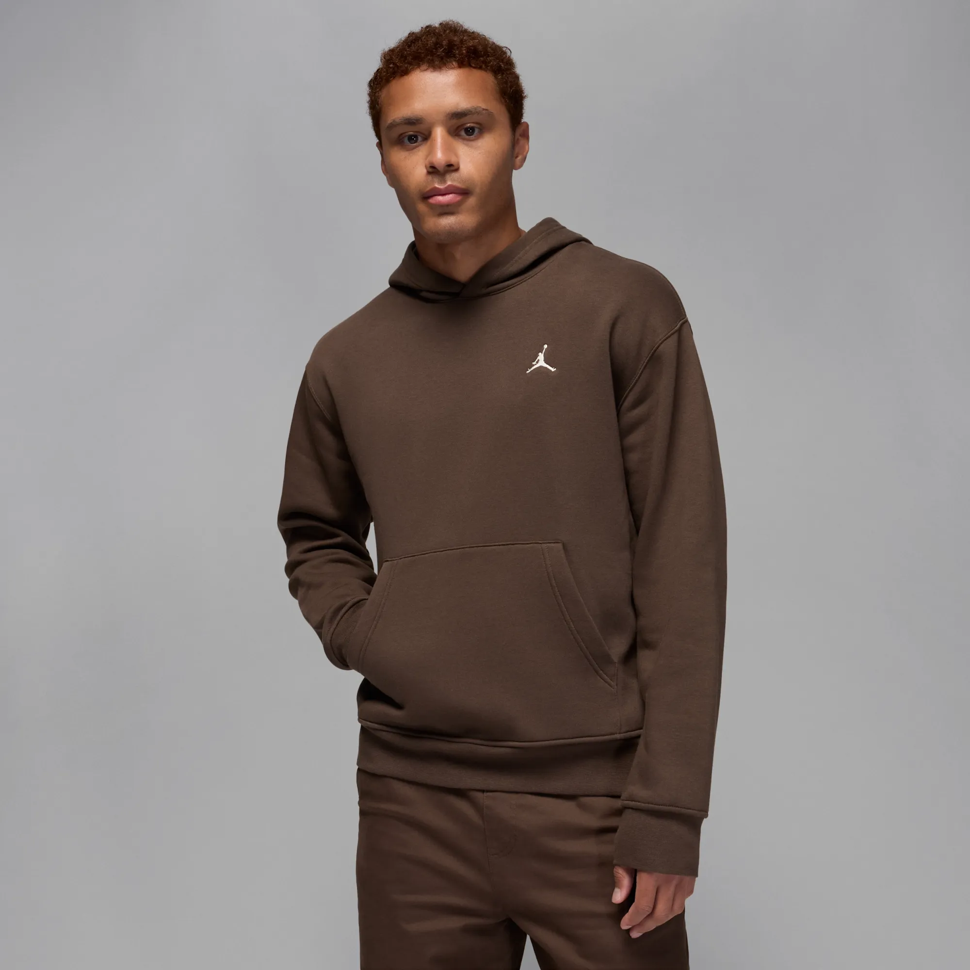Nike Jordan Brooklyn Fleece Men's Pullover Hoodie - Brown - Cotton/Polyester