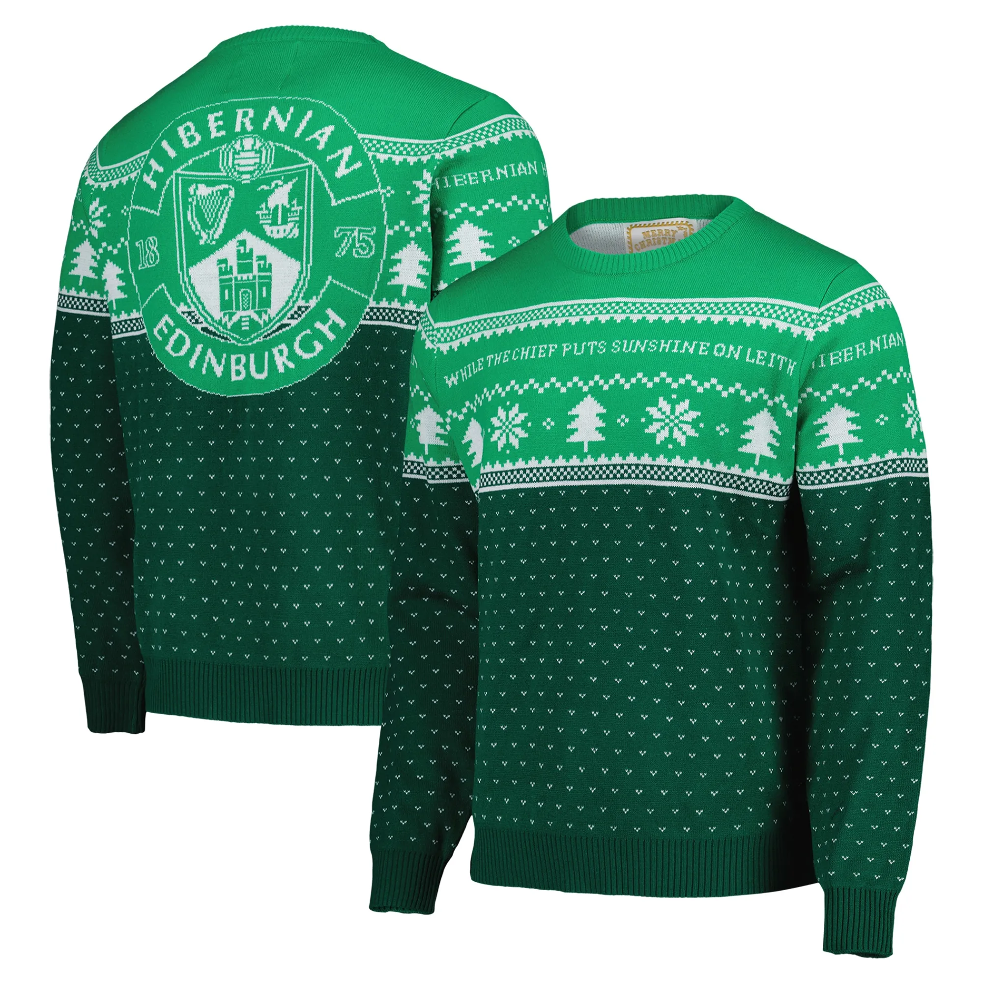 Hibernian Christmas Jumper - Green - Adults