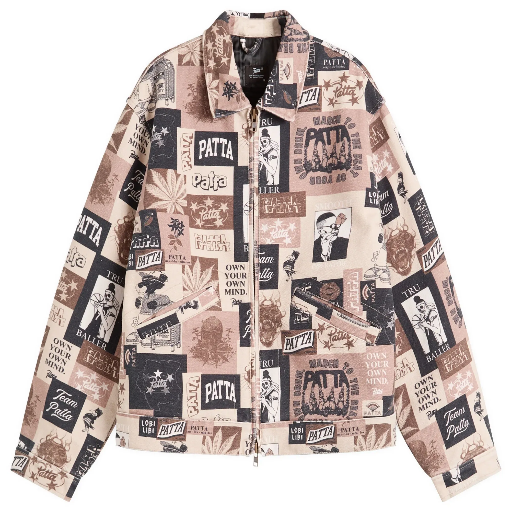 Patta Men's Collage Insulated Canvas Jacket Beige