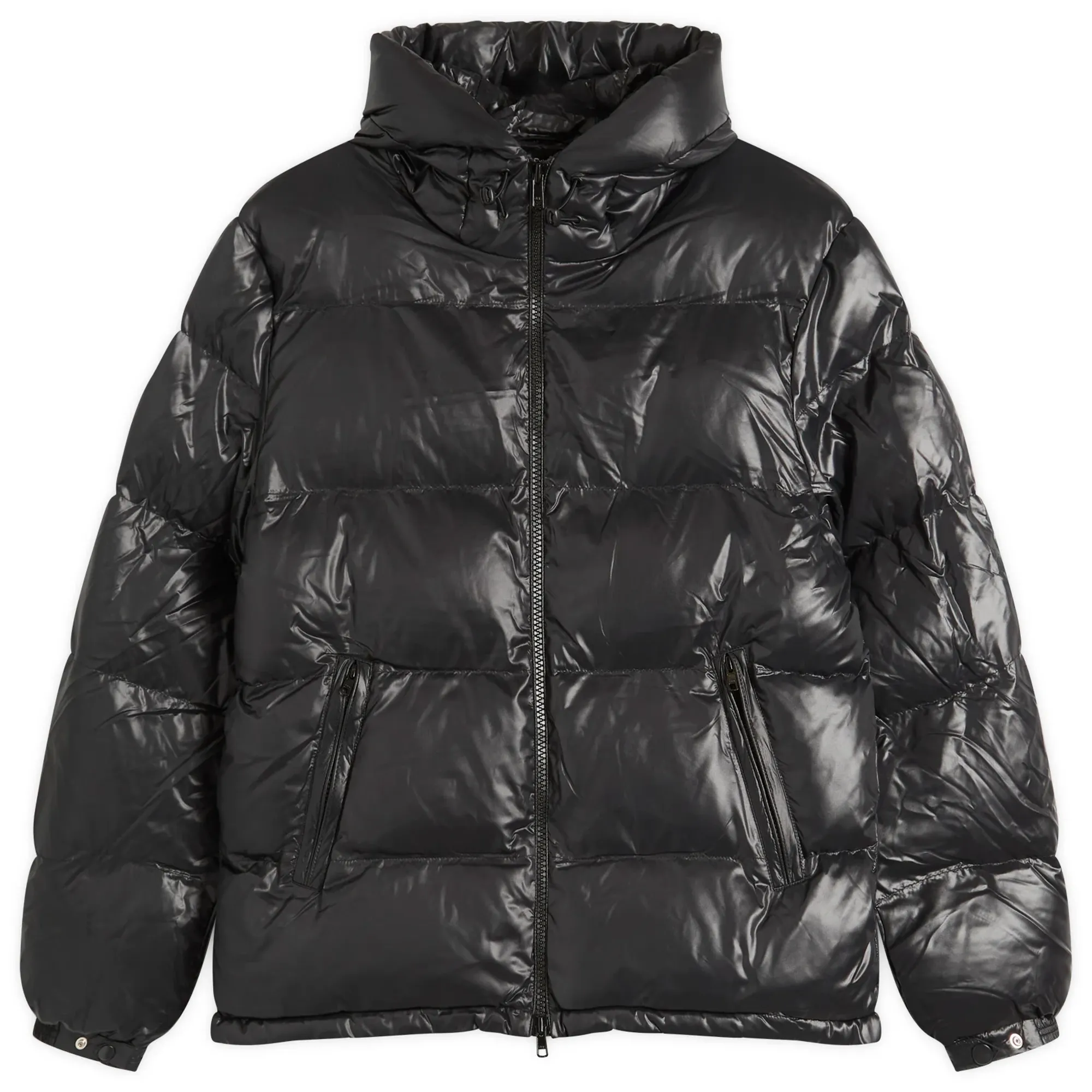 Patta Men's Quilted Script Logo Puffer Jacket Black